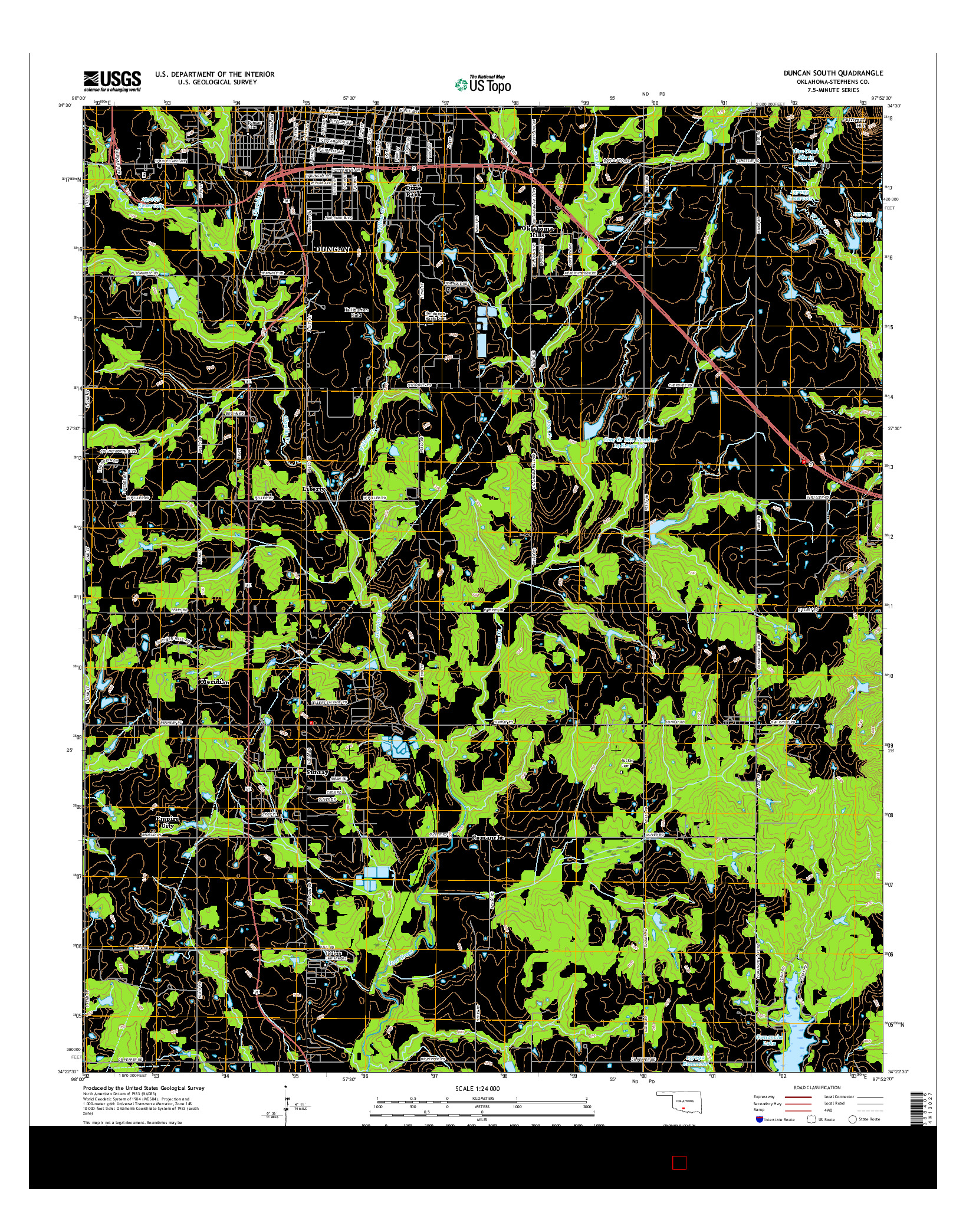 USGS US TOPO 7.5-MINUTE MAP FOR DUNCAN SOUTH, OK 2016