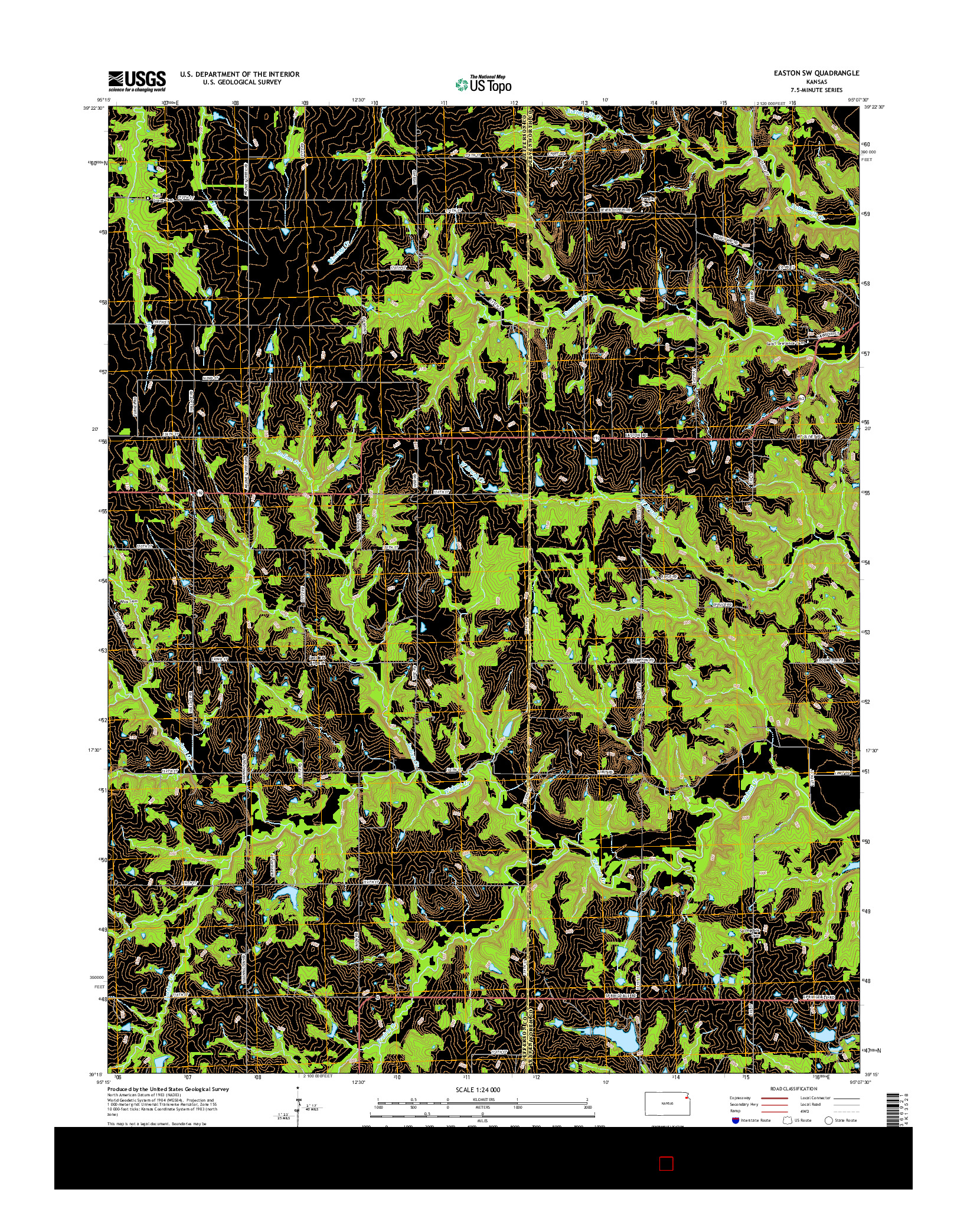 USGS US TOPO 7.5-MINUTE MAP FOR EASTON SW, KS 2016