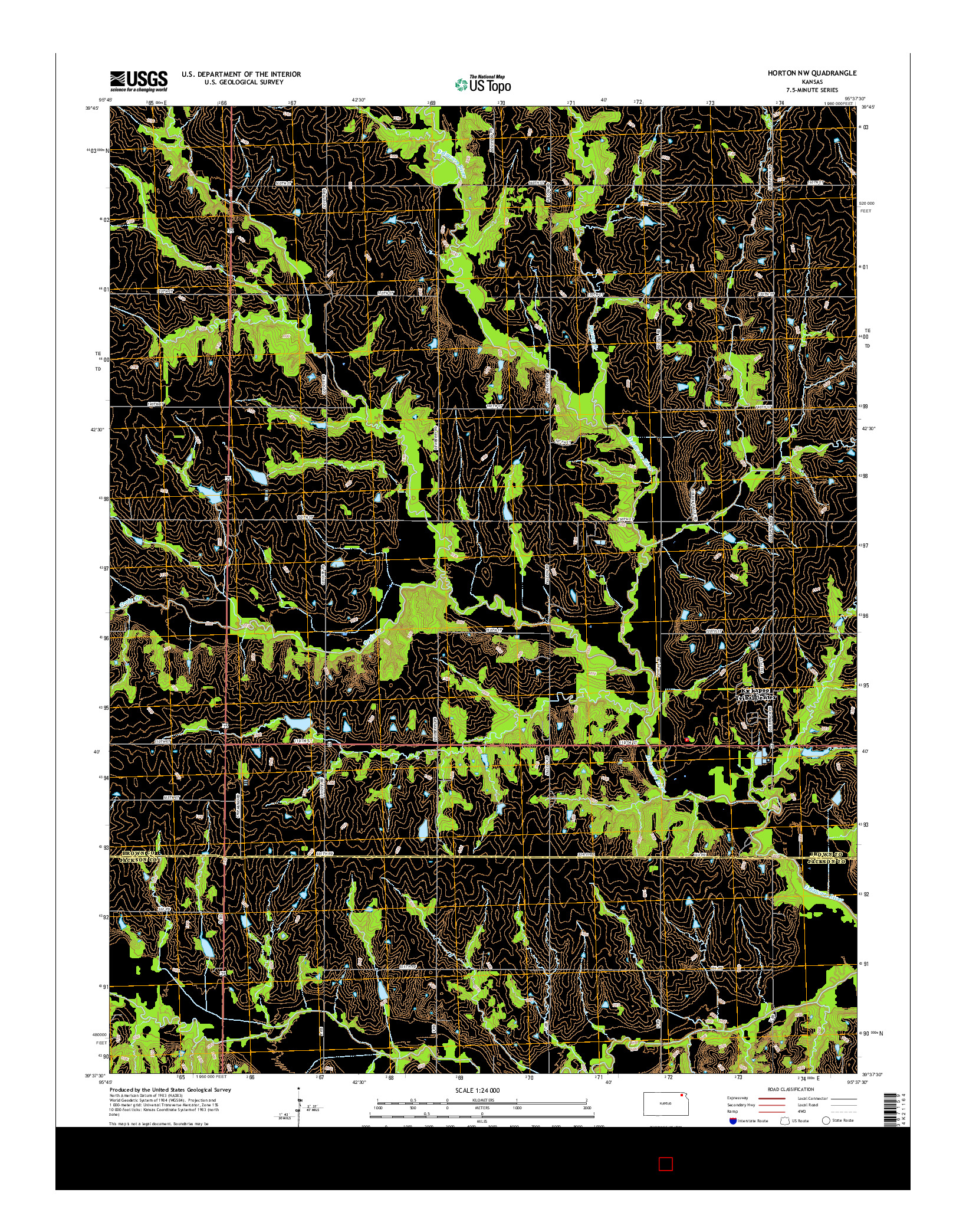 USGS US TOPO 7.5-MINUTE MAP FOR HORTON NW, KS 2016