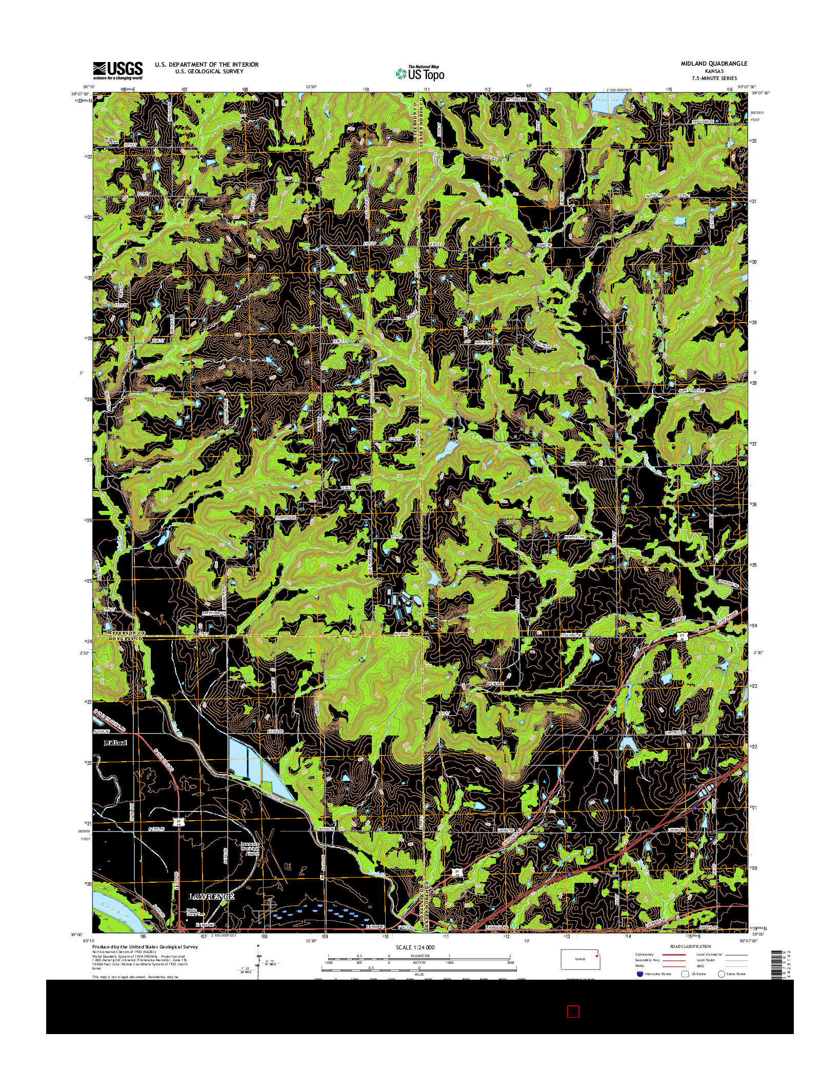 USGS US TOPO 7.5-MINUTE MAP FOR MIDLAND, KS 2016