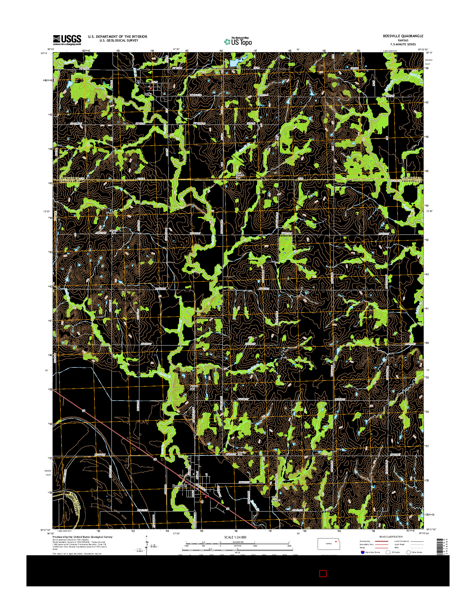 USGS US TOPO 7.5-MINUTE MAP FOR ROSSVILLE, KS 2016