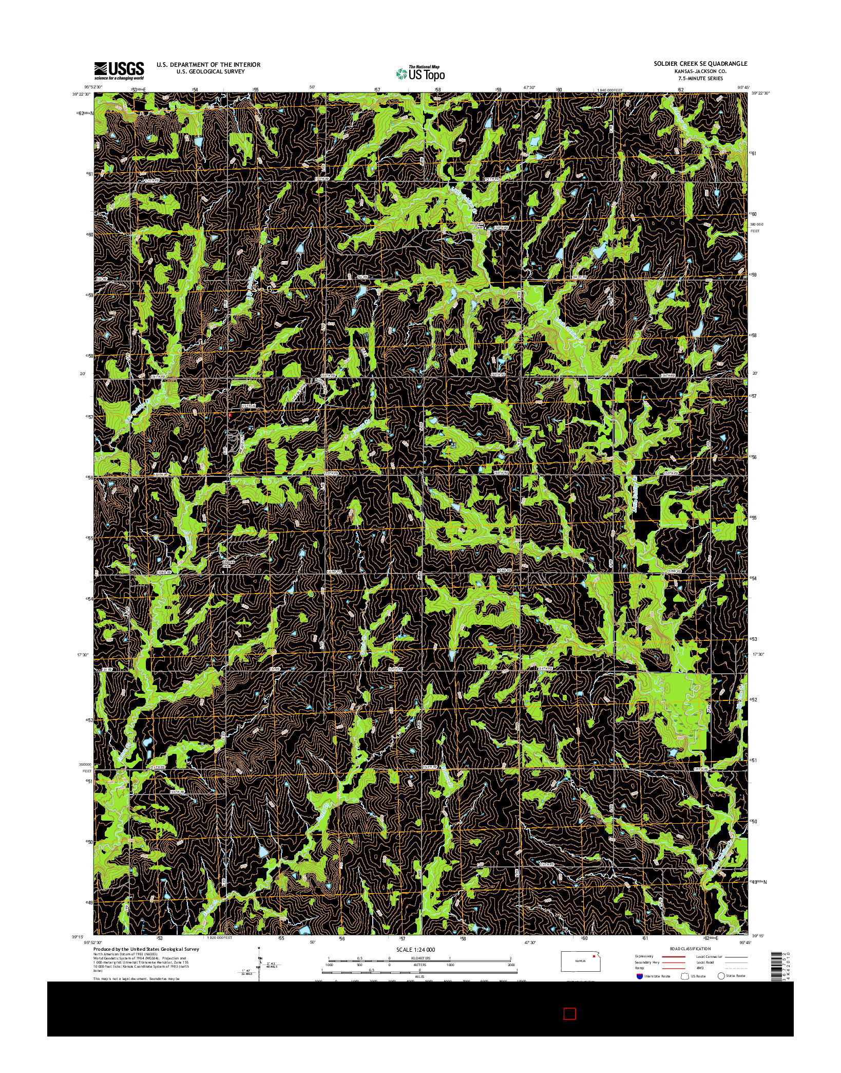 USGS US TOPO 7.5-MINUTE MAP FOR SOLDIER CREEK SE, KS 2016