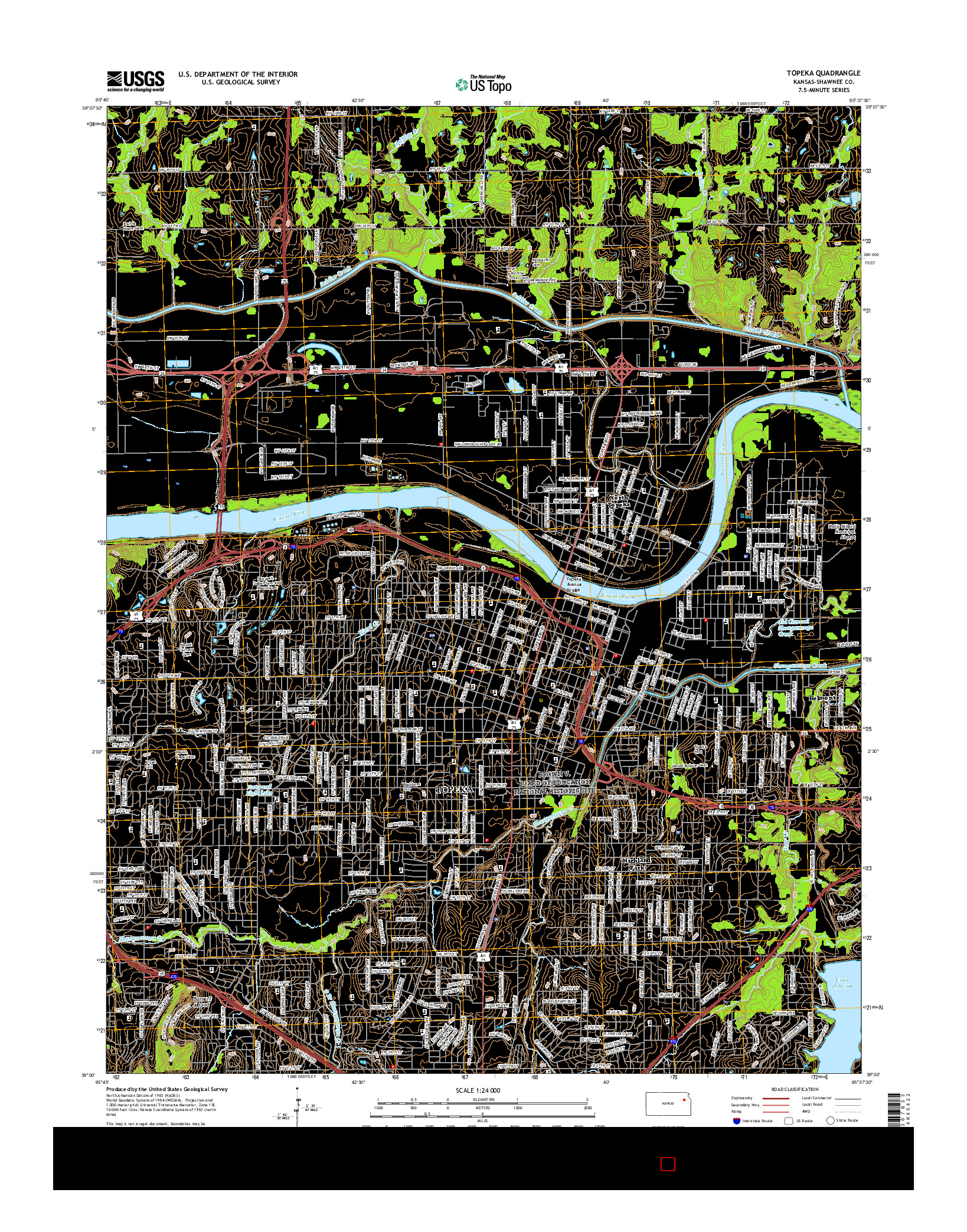 USGS US TOPO 7.5-MINUTE MAP FOR TOPEKA, KS 2016