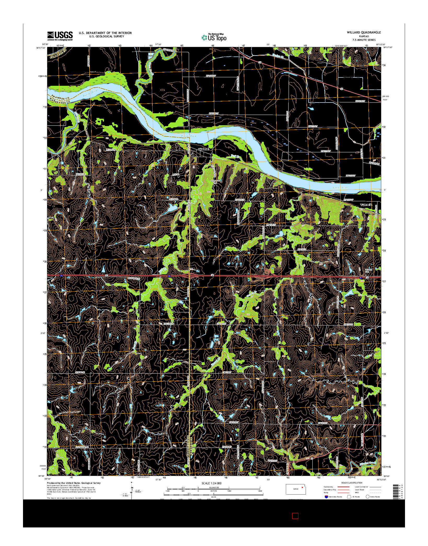 USGS US TOPO 7.5-MINUTE MAP FOR WILLARD, KS 2016