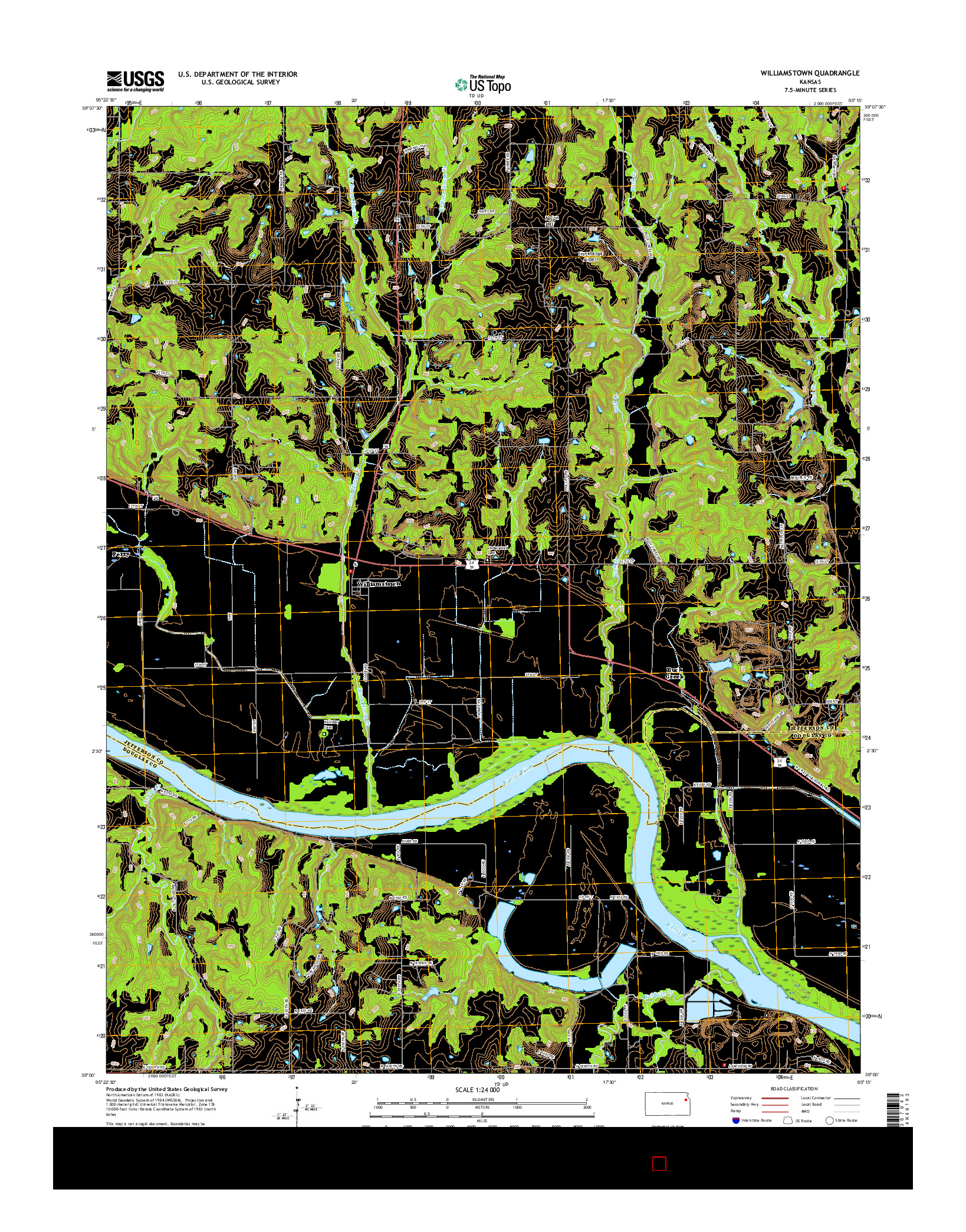 USGS US TOPO 7.5-MINUTE MAP FOR WILLIAMSTOWN, KS 2016