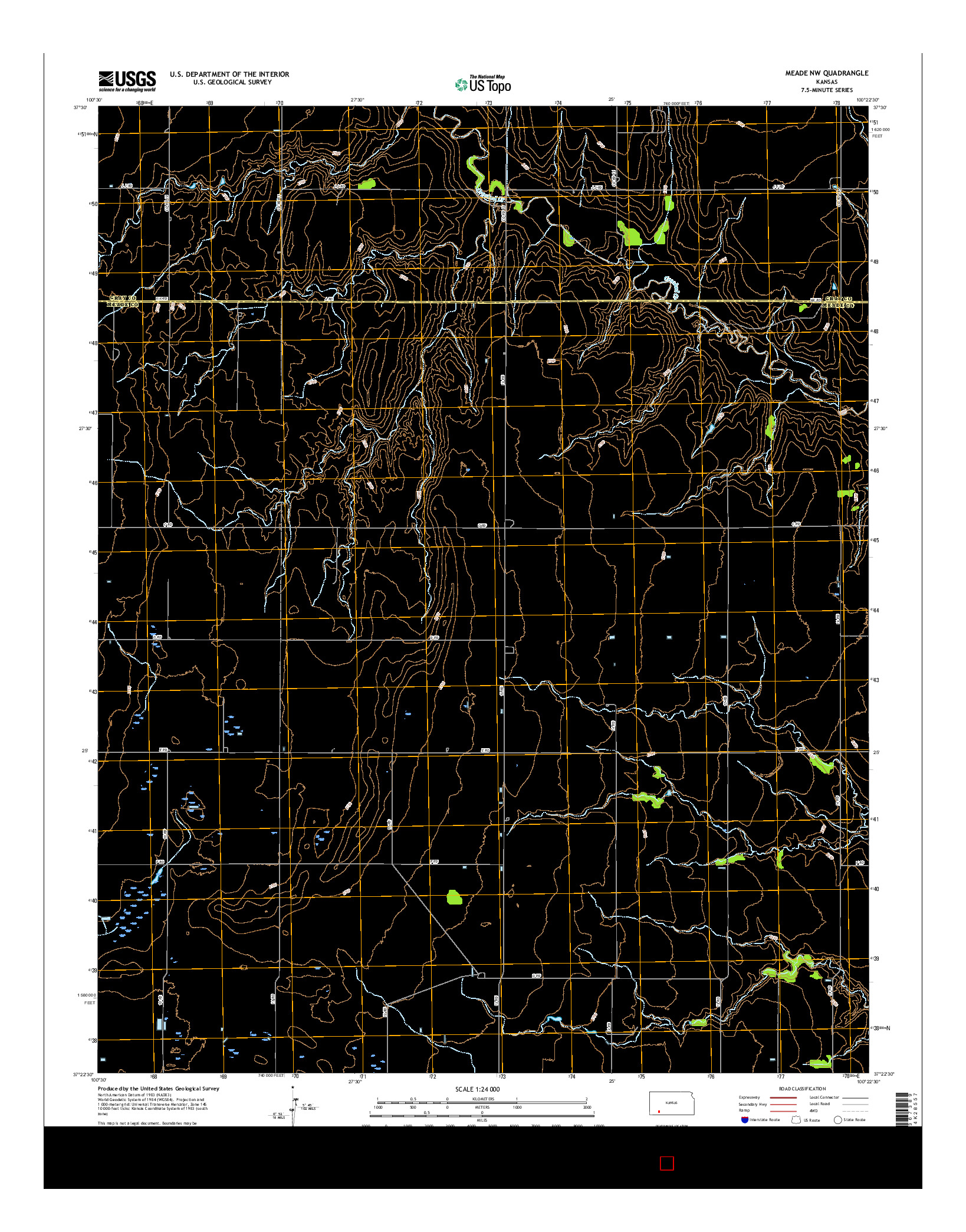 USGS US TOPO 7.5-MINUTE MAP FOR MEADE NW, KS 2016