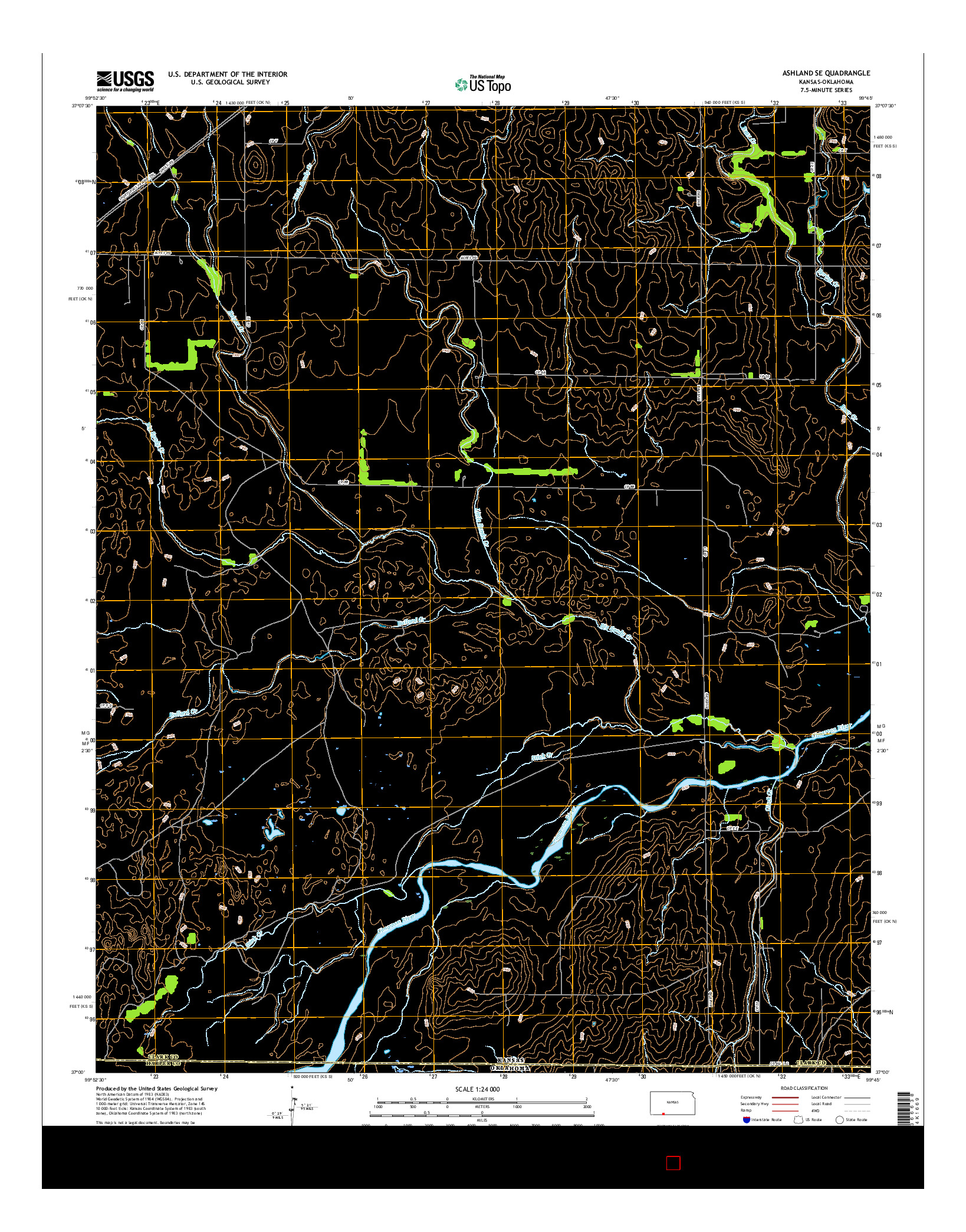 USGS US TOPO 7.5-MINUTE MAP FOR ASHLAND SE, KS-OK 2016