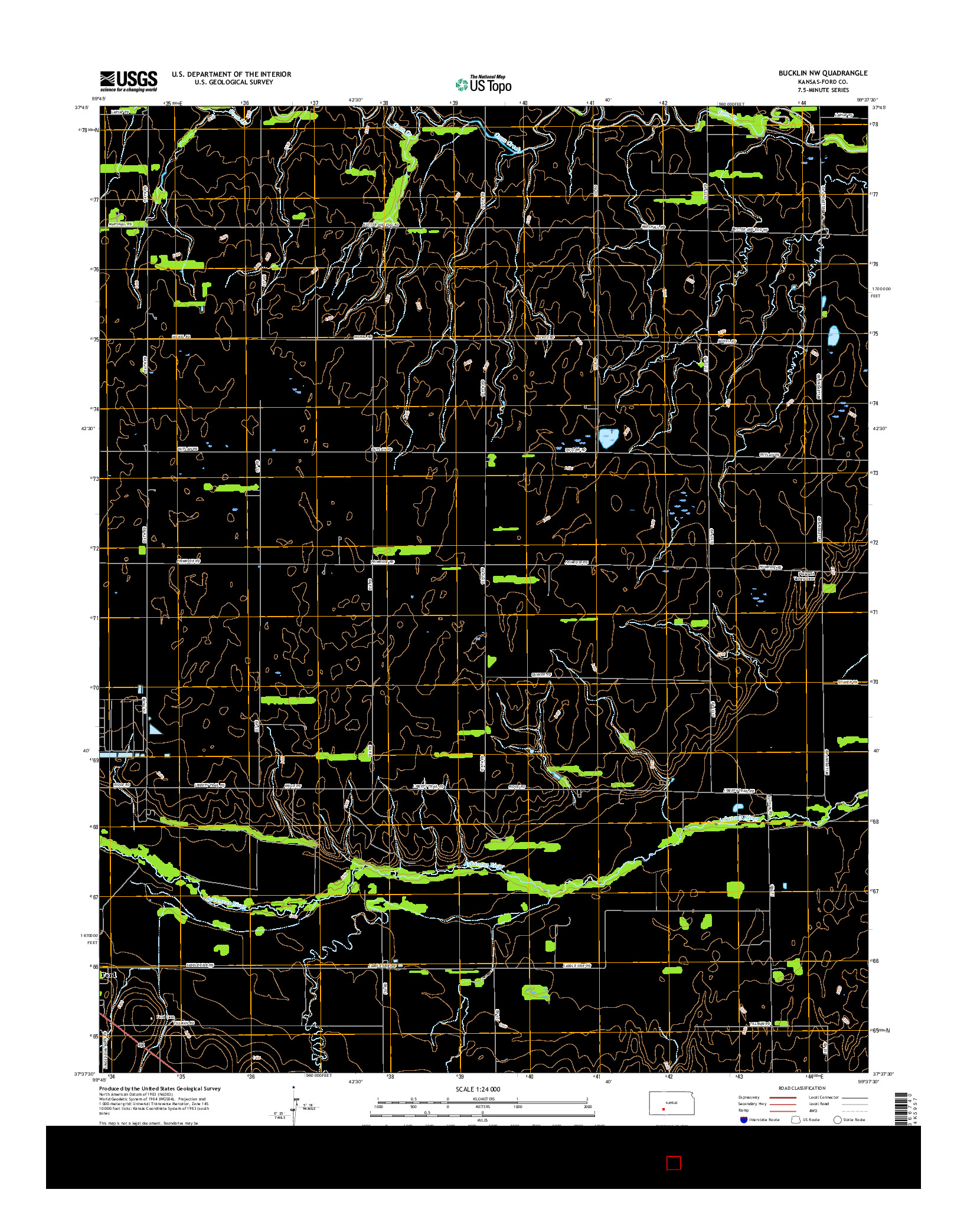 USGS US TOPO 7.5-MINUTE MAP FOR BUCKLIN NW, KS 2016