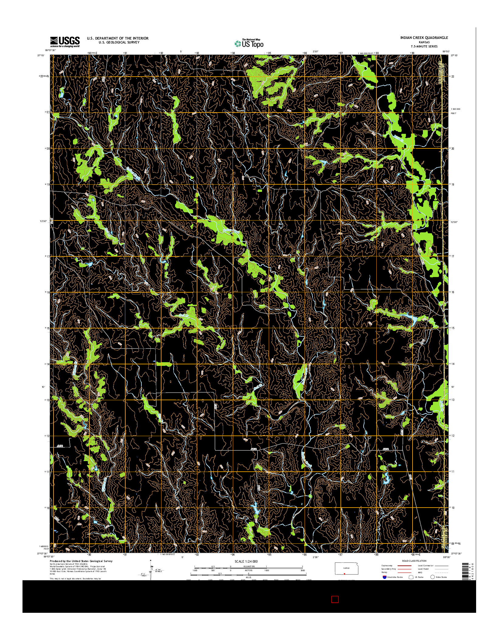 USGS US TOPO 7.5-MINUTE MAP FOR INDIAN CREEK, KS 2016