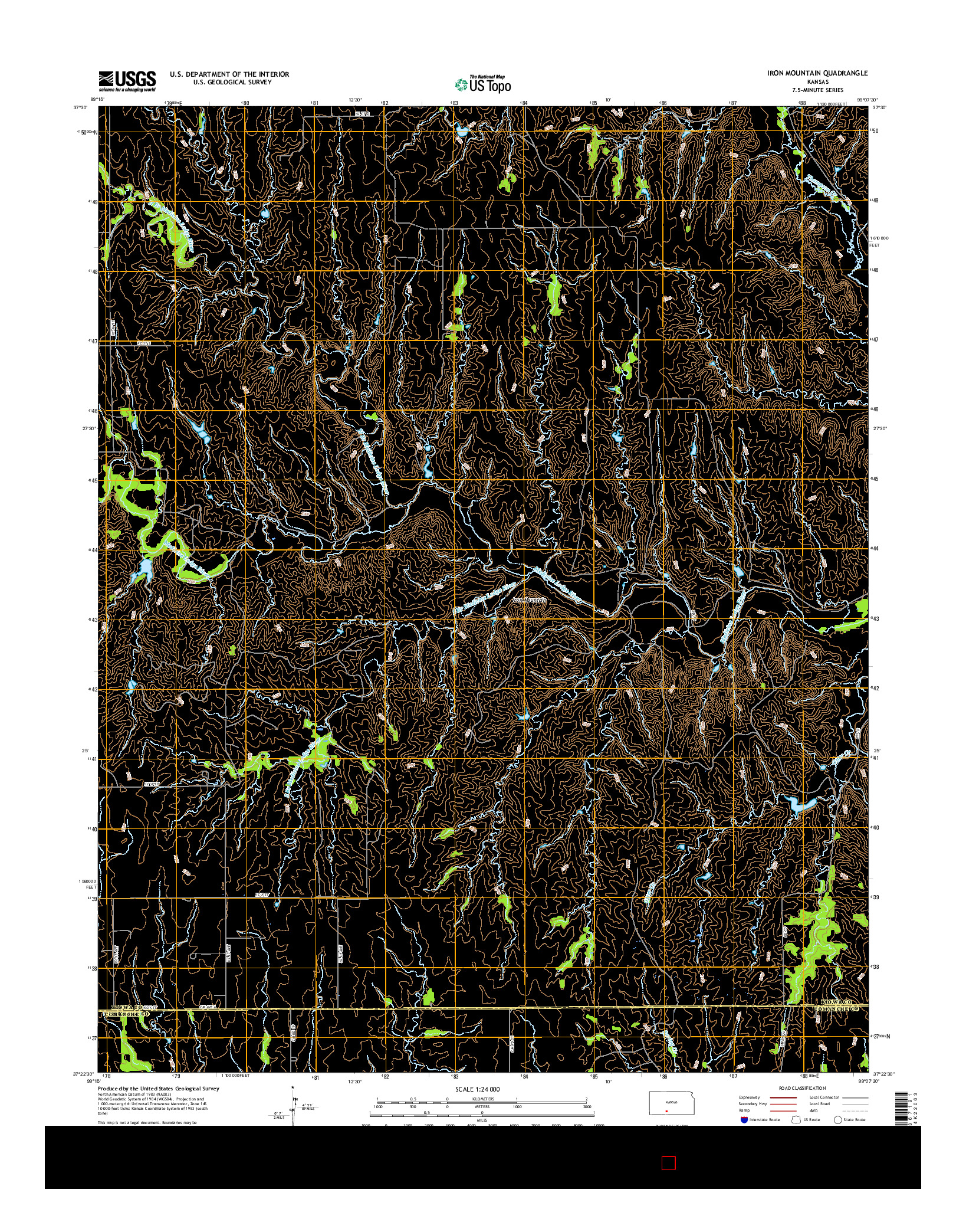 USGS US TOPO 7.5-MINUTE MAP FOR IRON MOUNTAIN, KS 2016