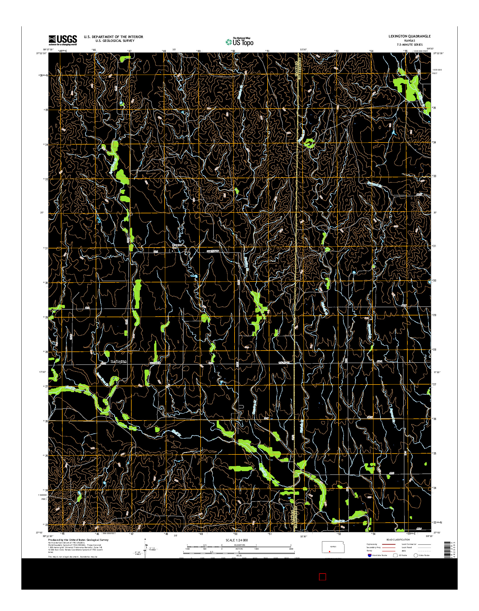 USGS US TOPO 7.5-MINUTE MAP FOR LEXINGTON, KS 2016
