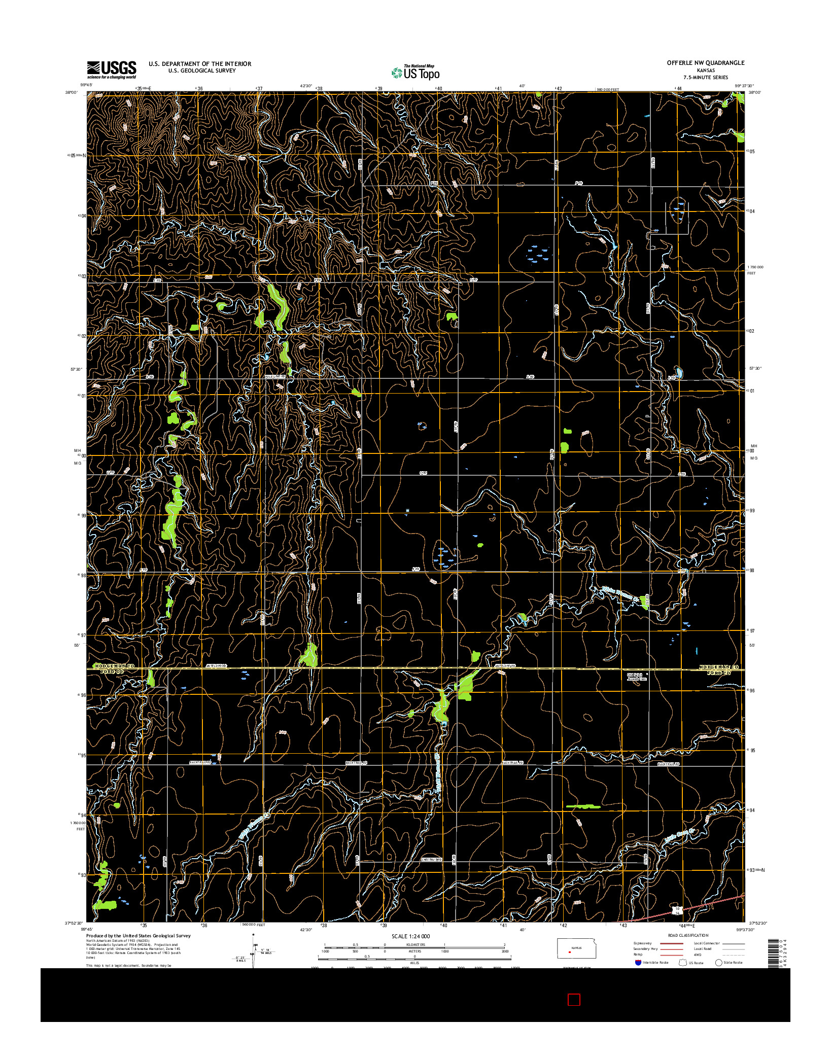 USGS US TOPO 7.5-MINUTE MAP FOR OFFERLE NW, KS 2016