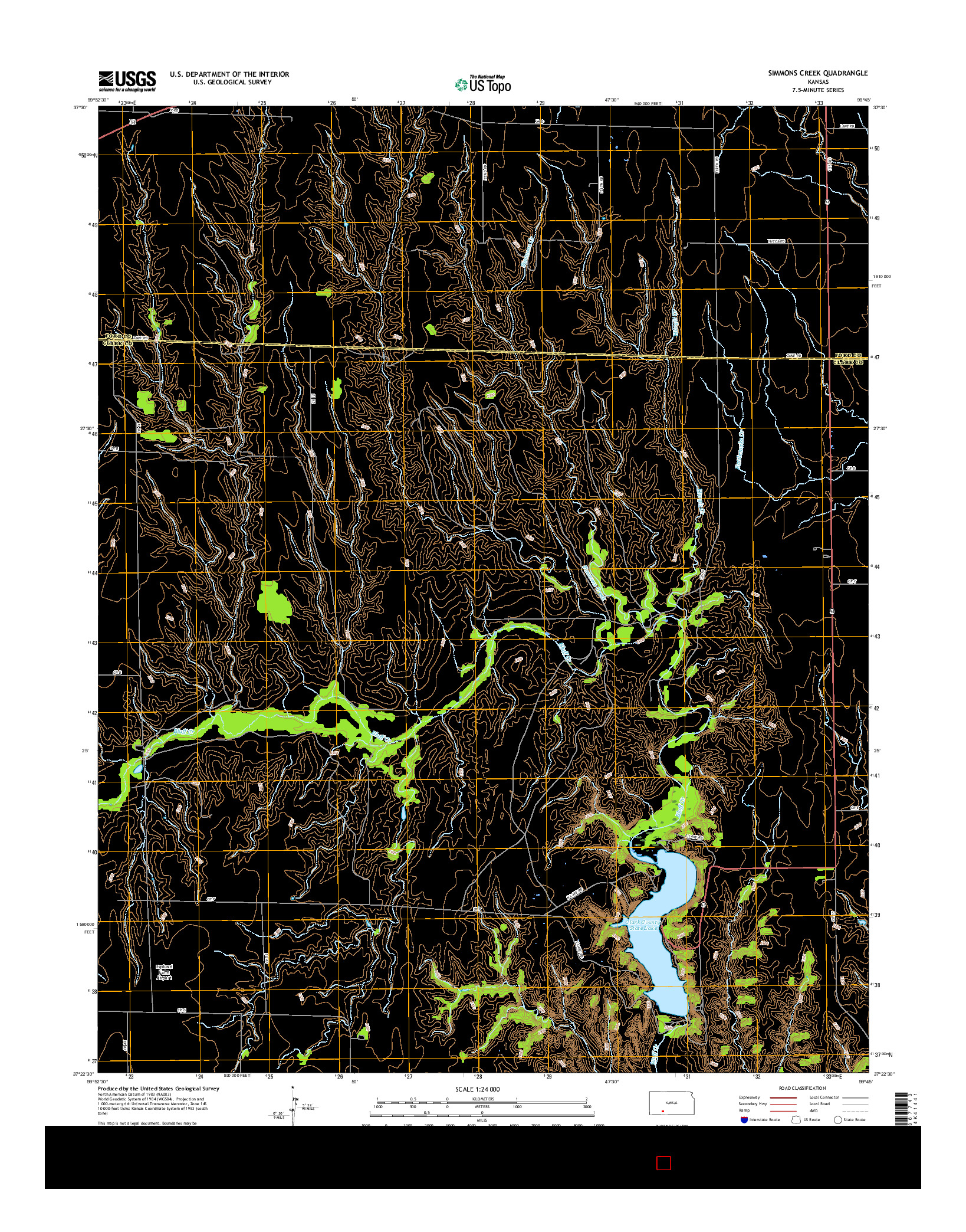 USGS US TOPO 7.5-MINUTE MAP FOR SIMMONS CREEK, KS 2016