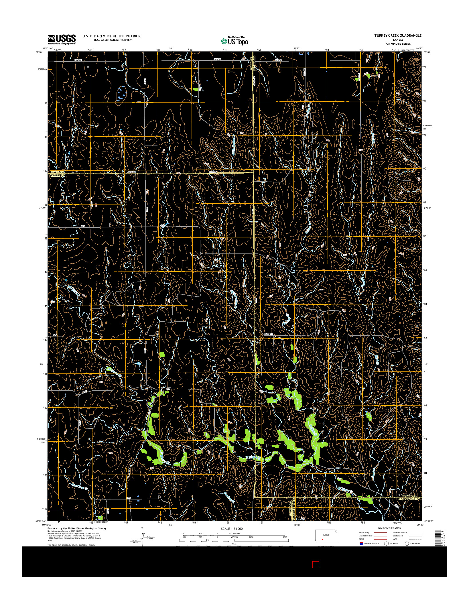 USGS US TOPO 7.5-MINUTE MAP FOR TURKEY CREEK, KS 2016