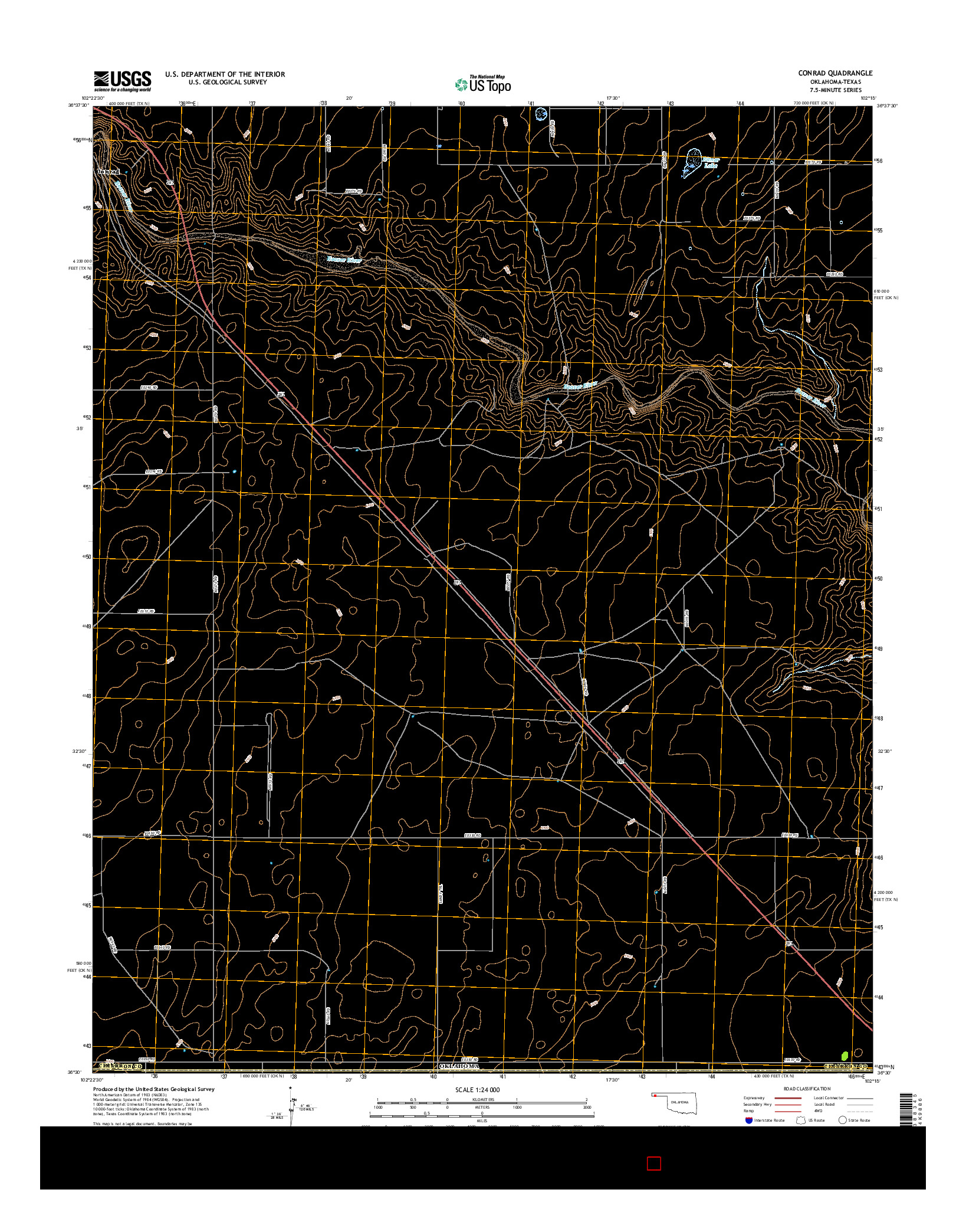 USGS US TOPO 7.5-MINUTE MAP FOR CONRAD, OK-TX 2016
