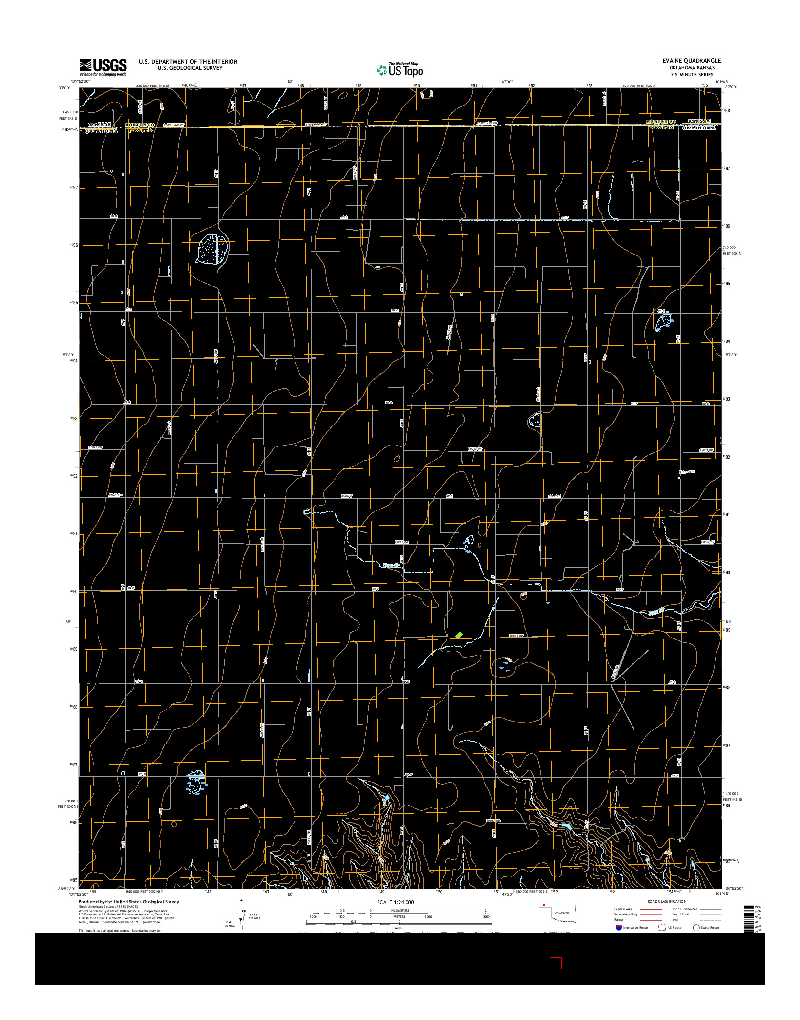 USGS US TOPO 7.5-MINUTE MAP FOR EVA NE, OK-KS 2016
