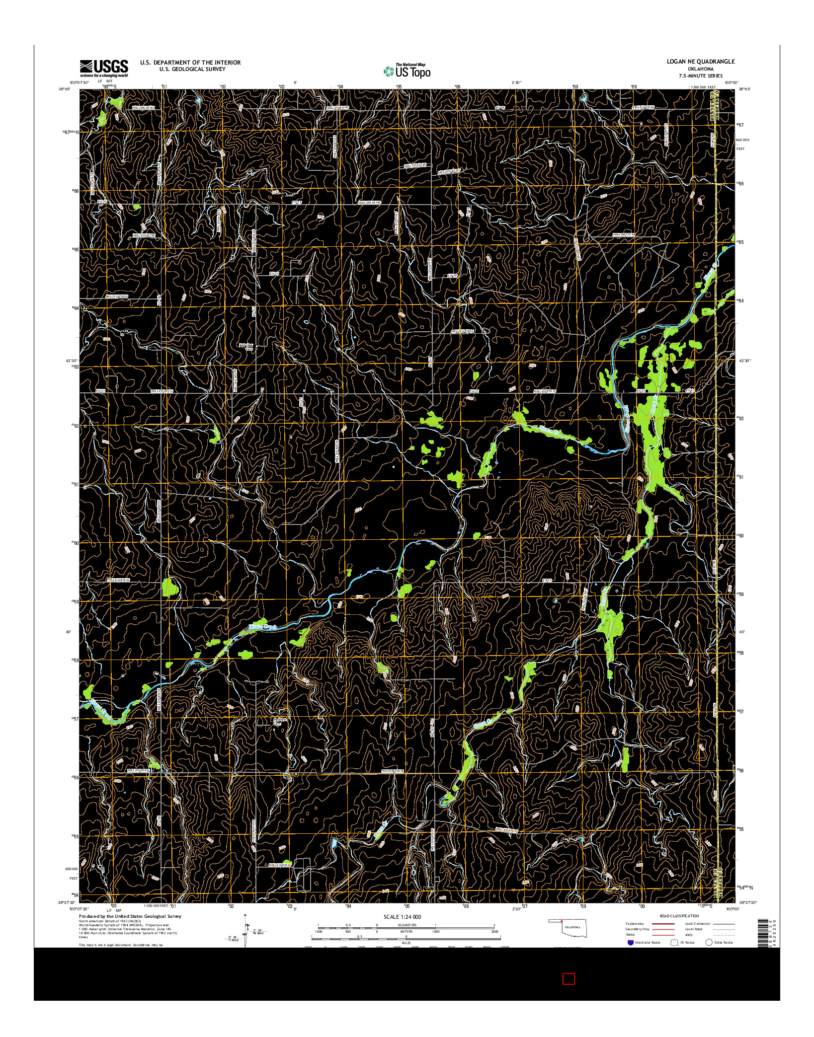 USGS US TOPO 7.5-MINUTE MAP FOR LOGAN NE, OK 2016