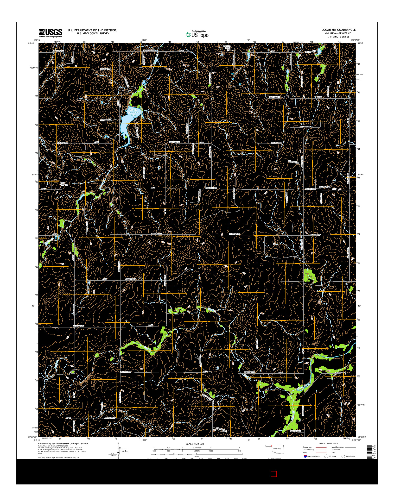 USGS US TOPO 7.5-MINUTE MAP FOR LOGAN NW, OK 2016