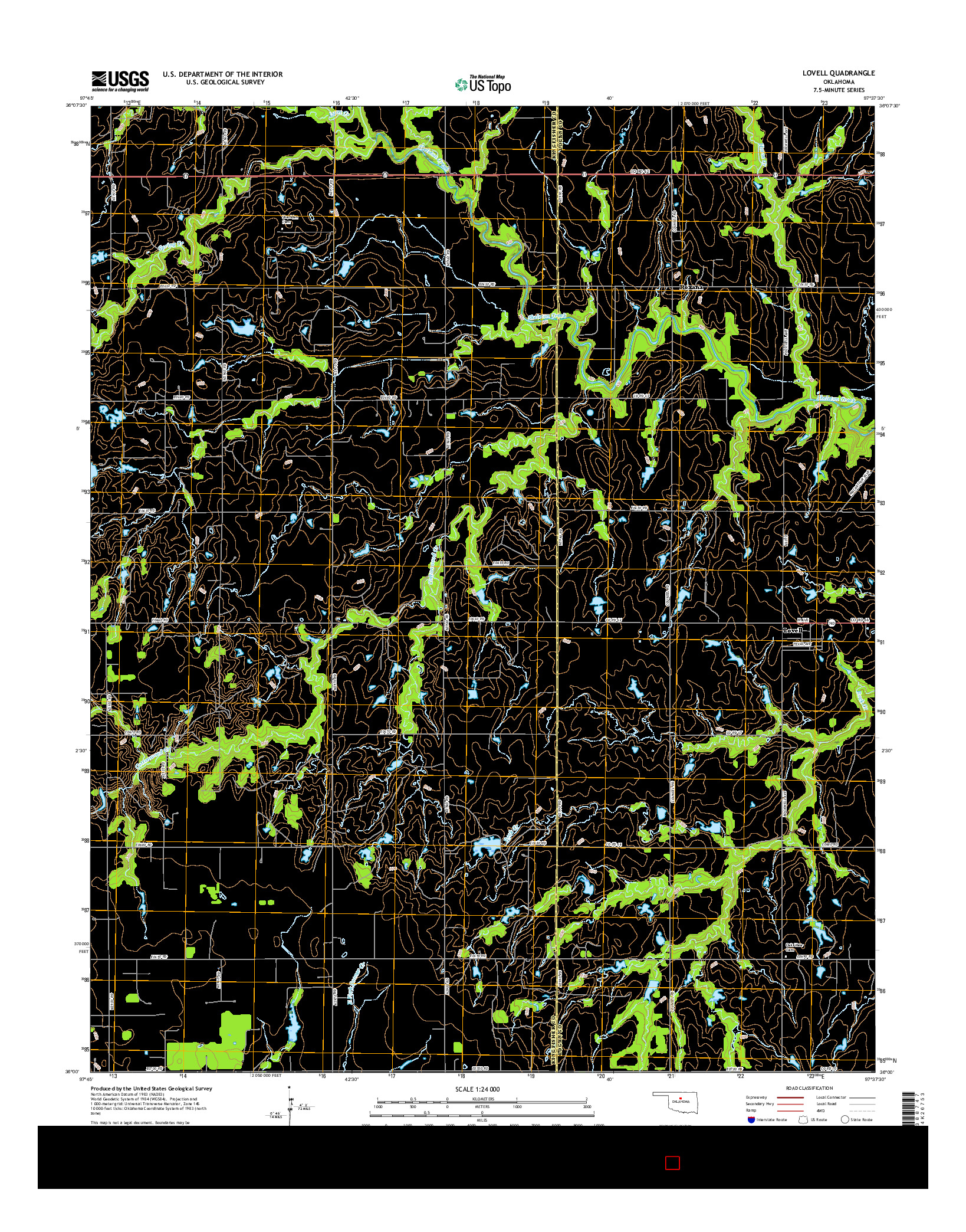 USGS US TOPO 7.5-MINUTE MAP FOR LOVELL, OK 2016