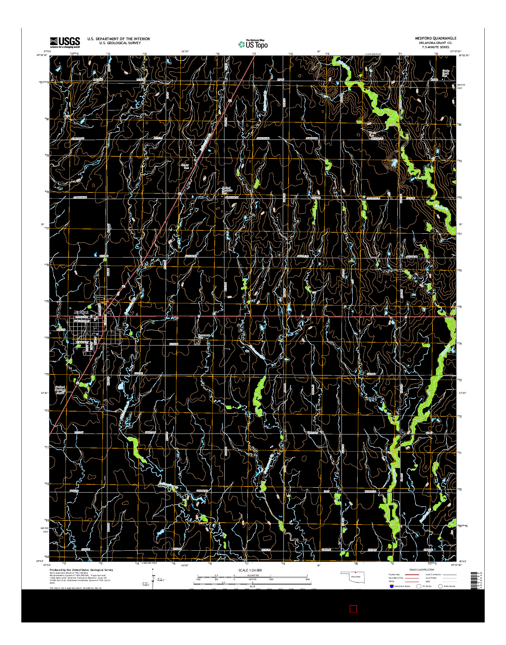 USGS US TOPO 7.5-MINUTE MAP FOR MEDFORD, OK 2016