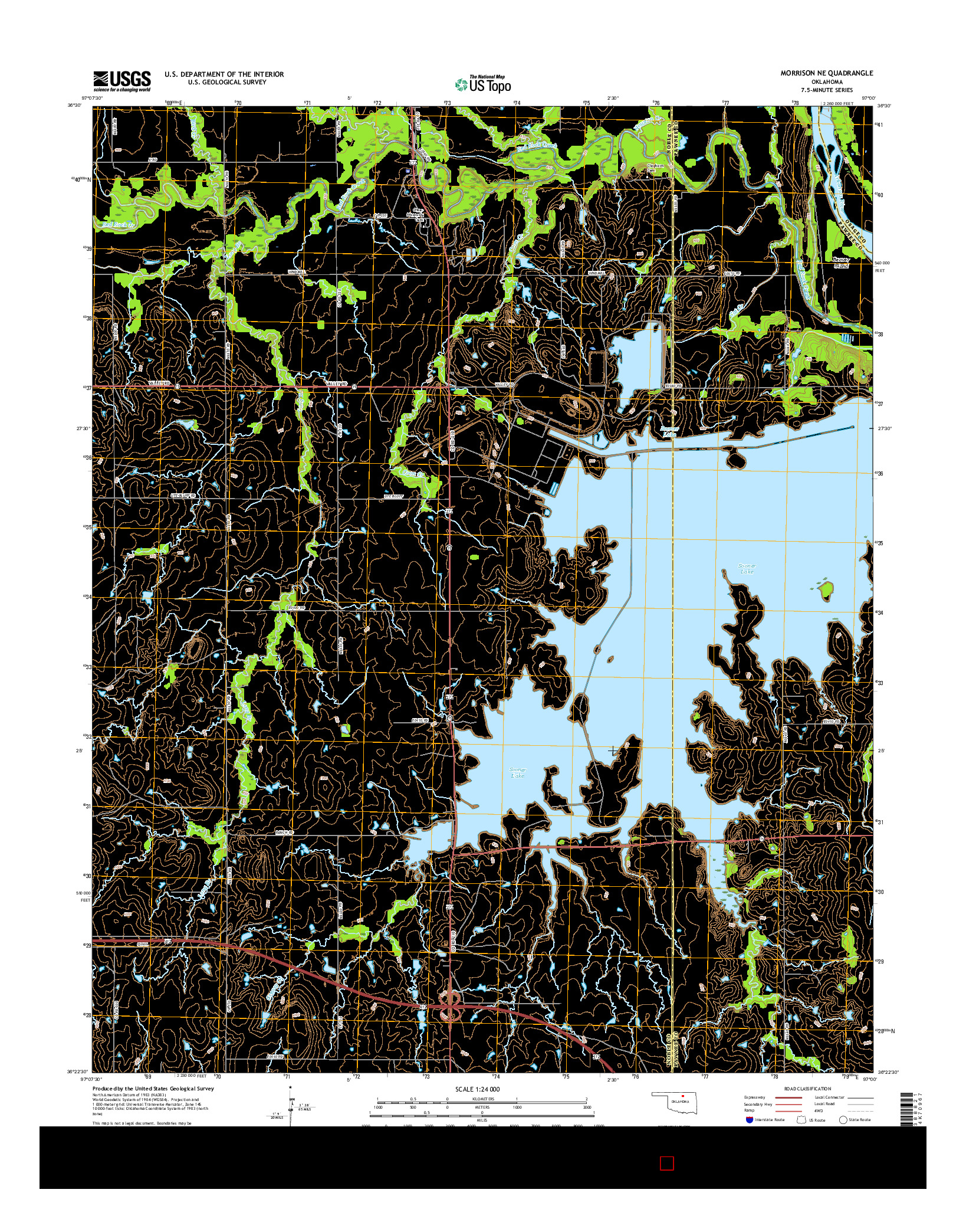 USGS US TOPO 7.5-MINUTE MAP FOR MORRISON NE, OK 2016