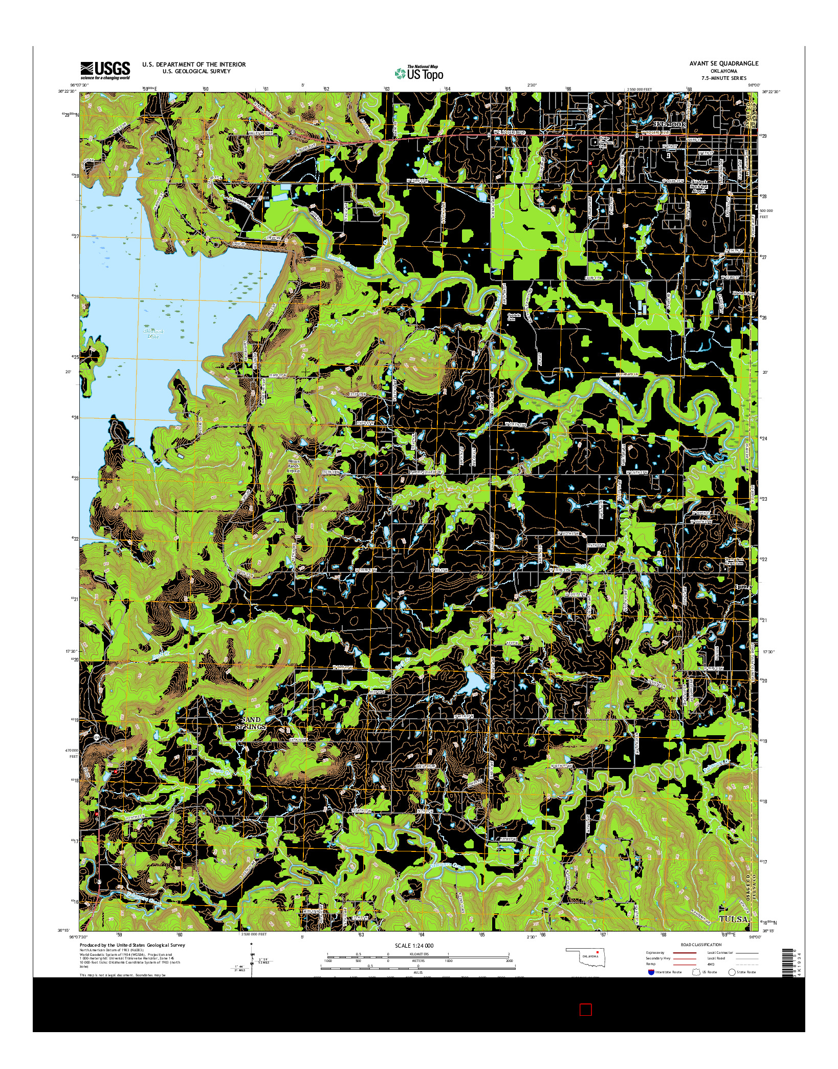 USGS US TOPO 7.5-MINUTE MAP FOR AVANT SE, OK 2016