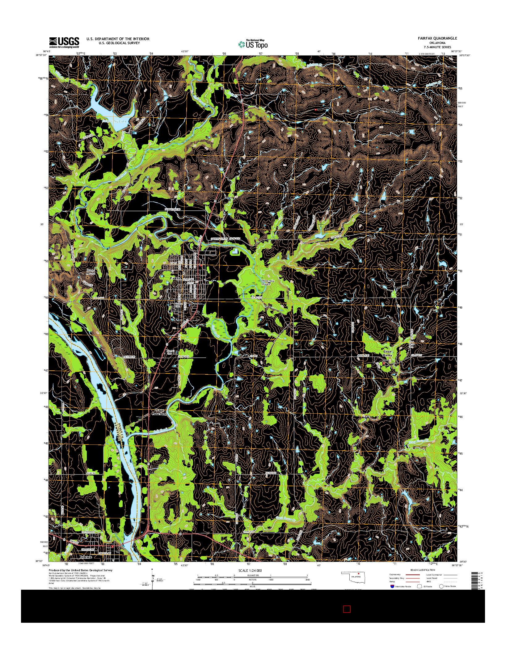 USGS US TOPO 7.5-MINUTE MAP FOR FAIRFAX, OK 2016