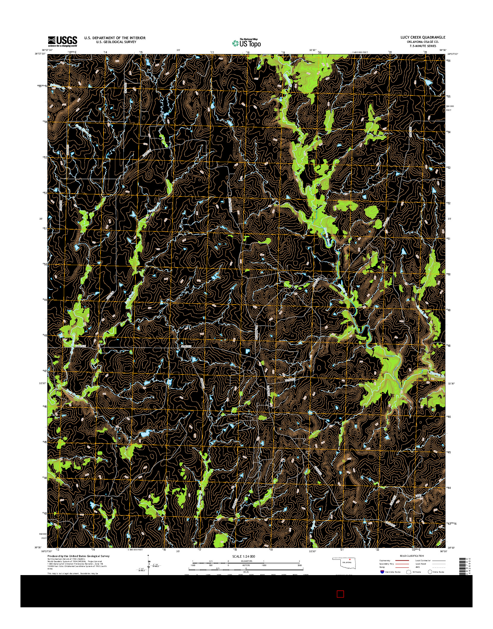 USGS US TOPO 7.5-MINUTE MAP FOR LUCY CREEK, OK 2016