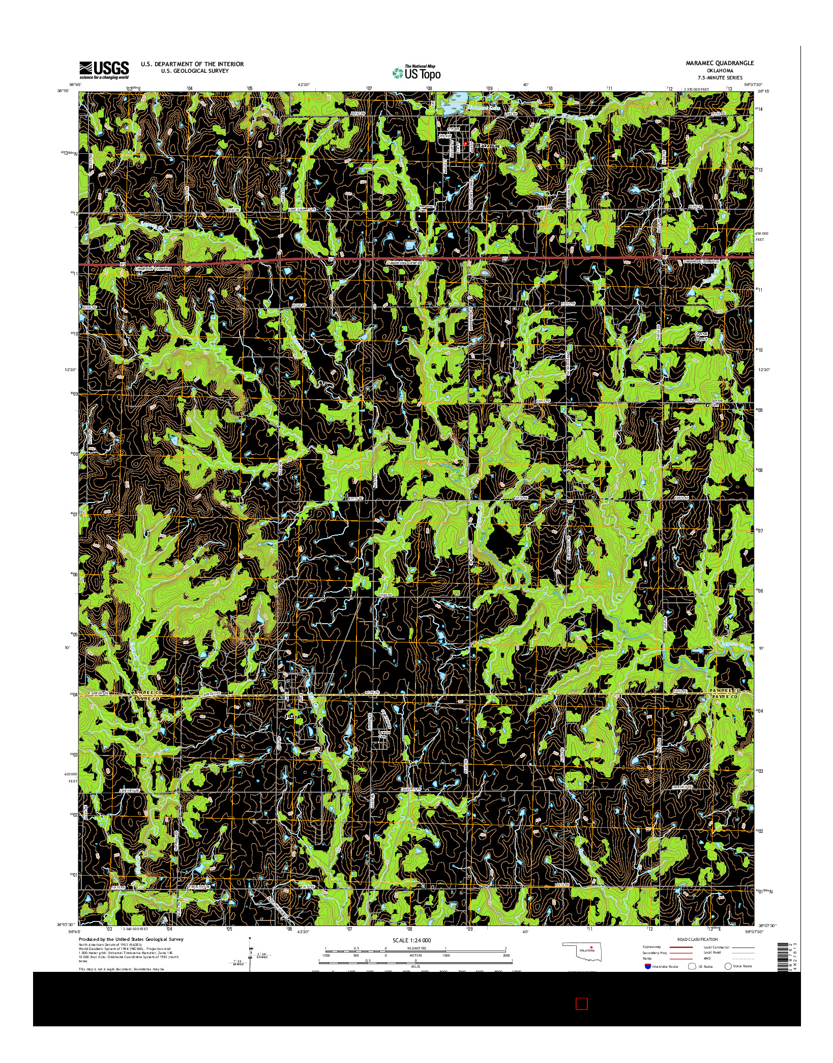 USGS US TOPO 7.5-MINUTE MAP FOR MARAMEC, OK 2016