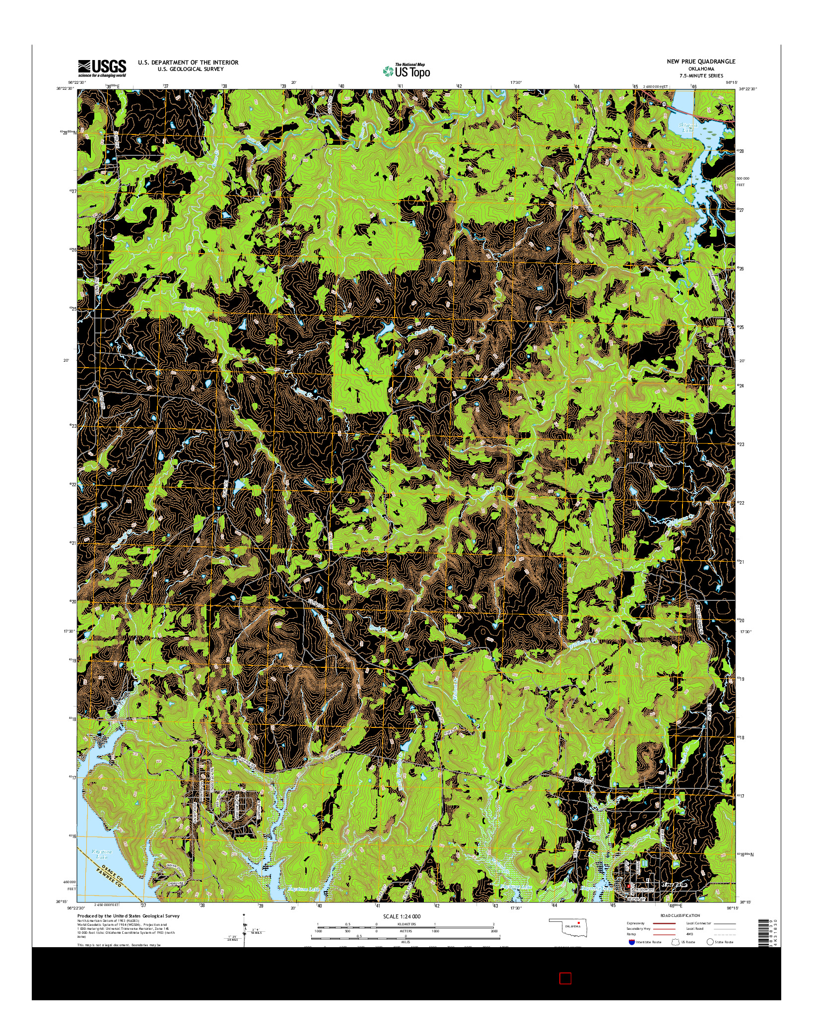 USGS US TOPO 7.5-MINUTE MAP FOR NEW PRUE, OK 2016