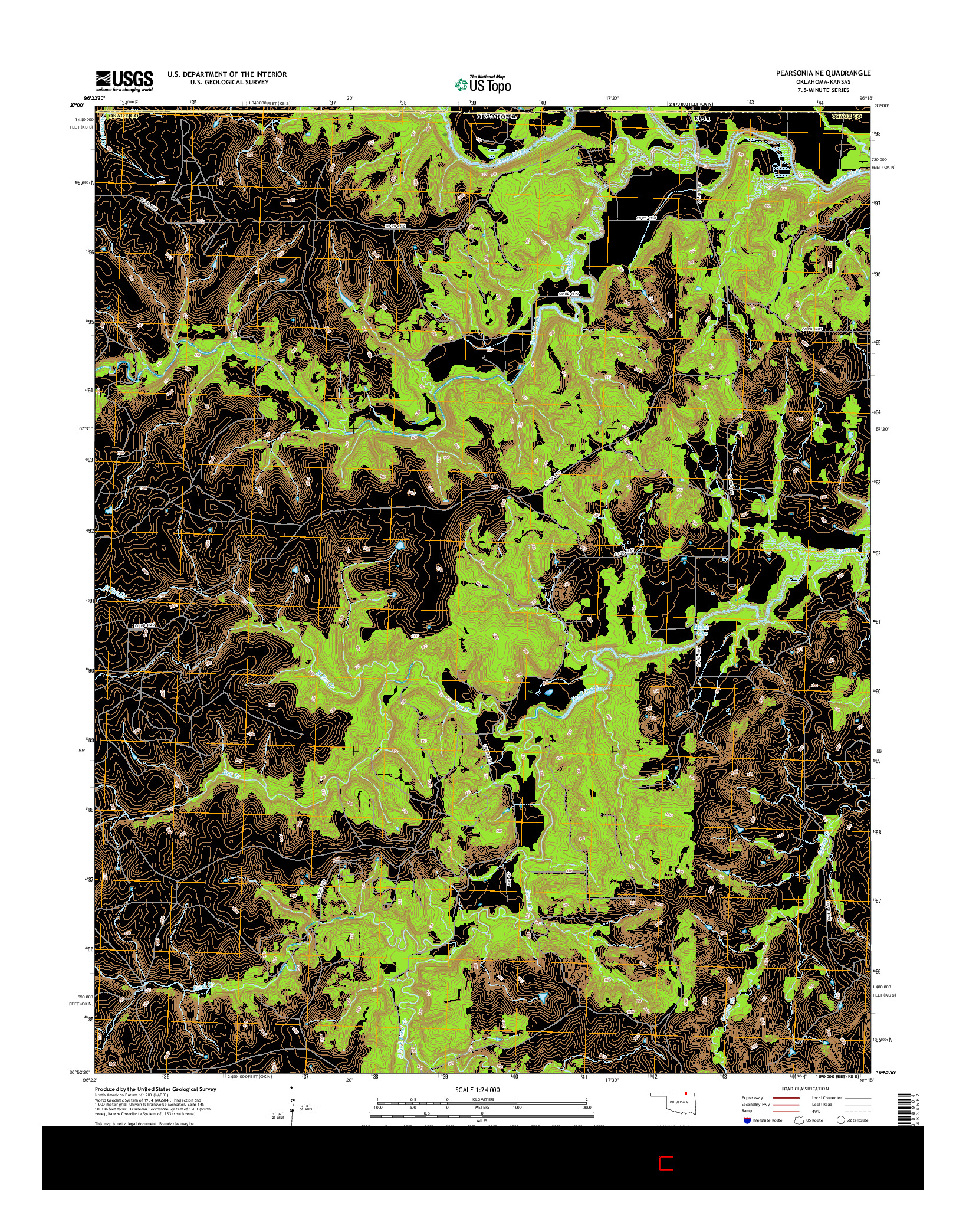 USGS US TOPO 7.5-MINUTE MAP FOR PEARSONIA NE, OK-KS 2016