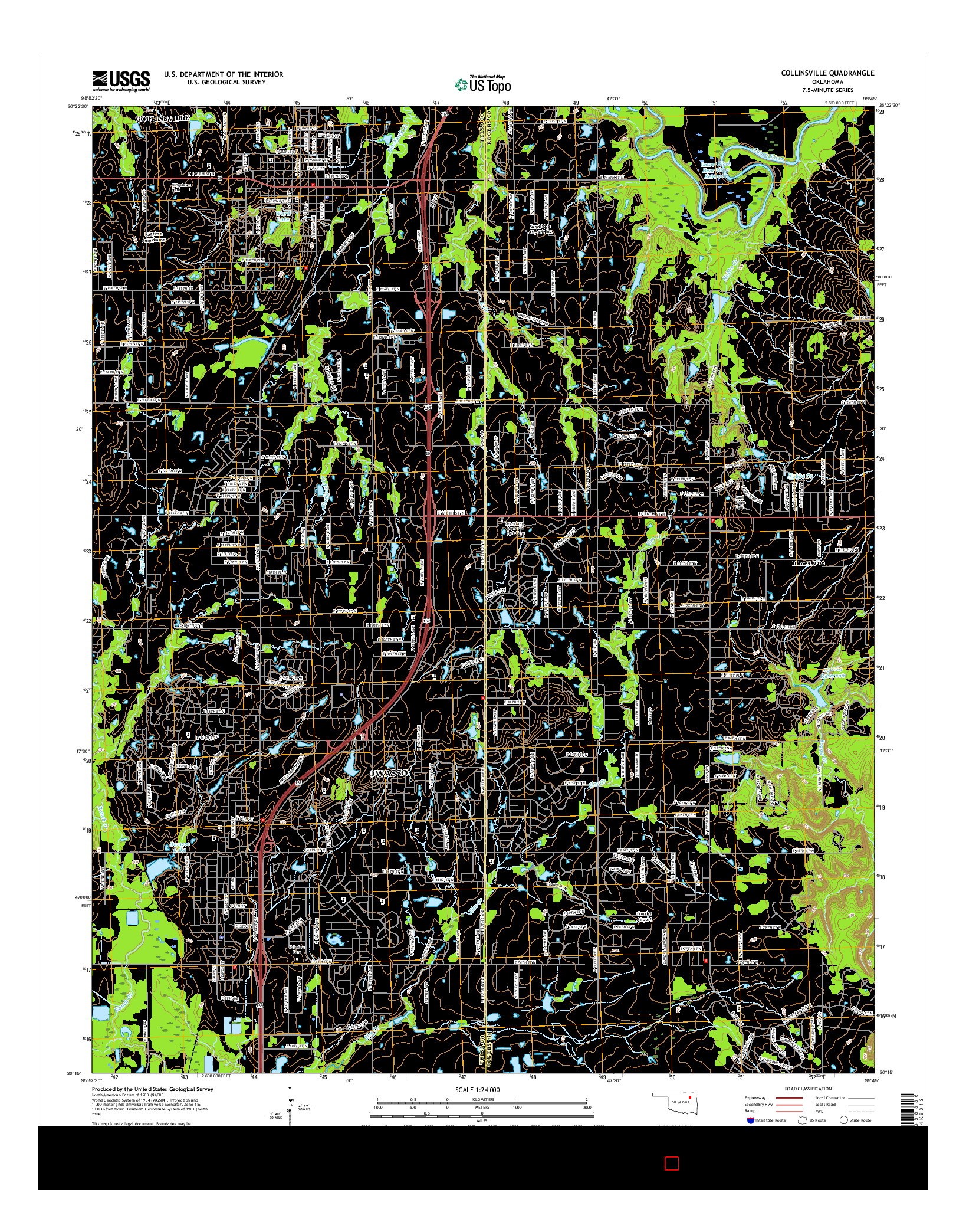 USGS US TOPO 7.5-MINUTE MAP FOR COLLINSVILLE, OK 2016