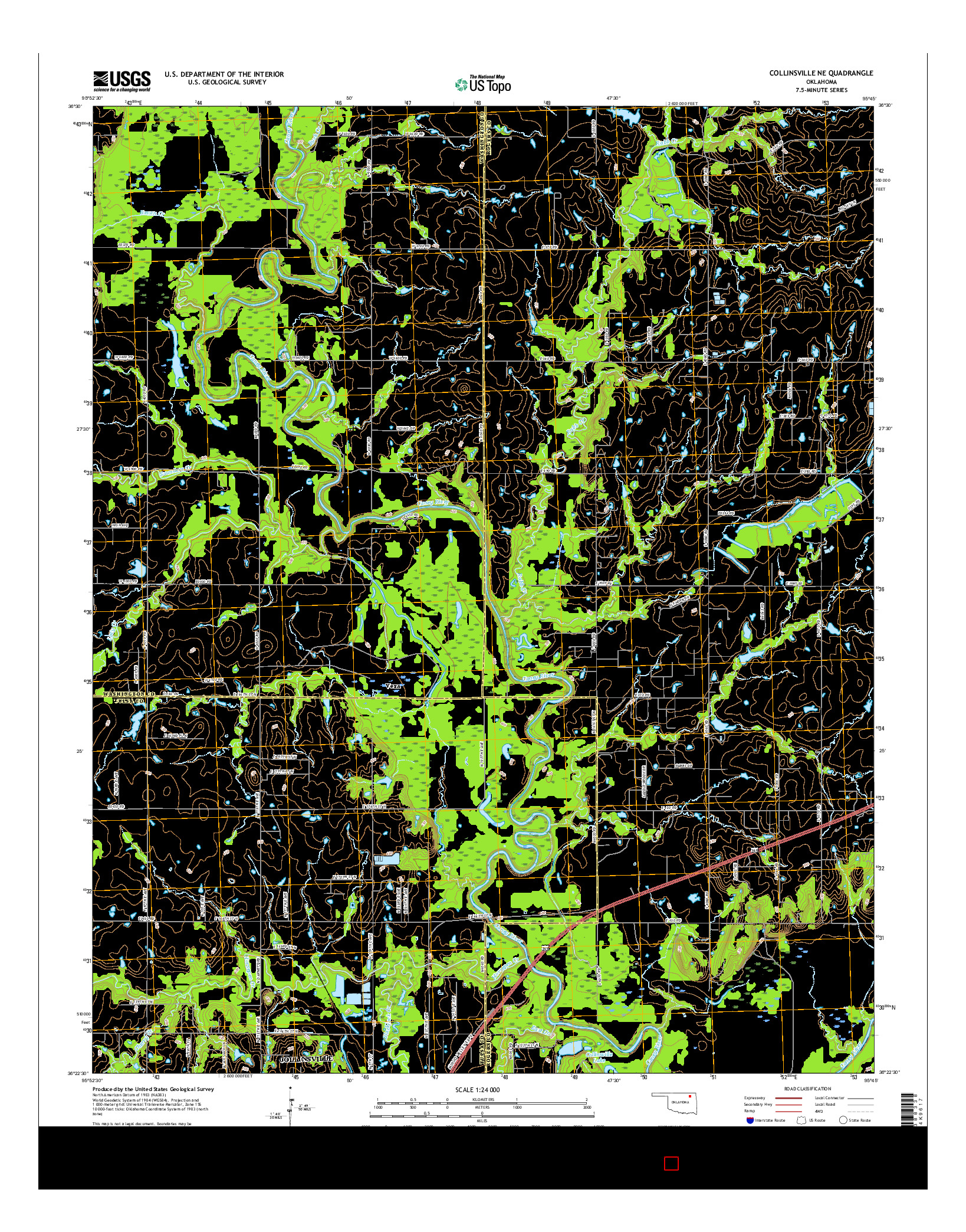 USGS US TOPO 7.5-MINUTE MAP FOR COLLINSVILLE NE, OK 2016