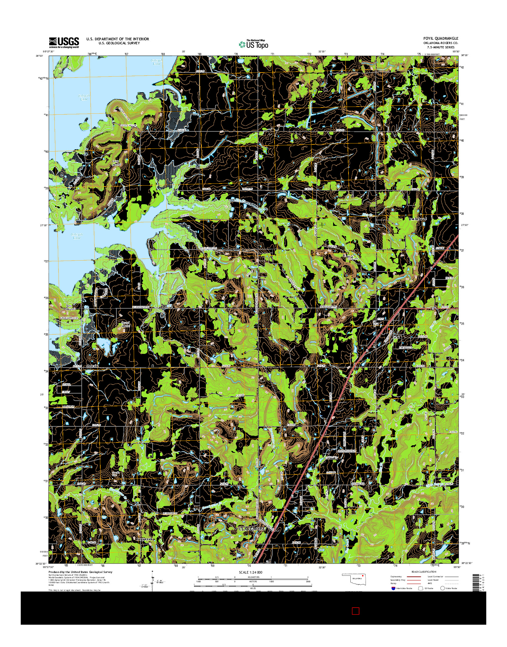 USGS US TOPO 7.5-MINUTE MAP FOR FOYIL, OK 2016