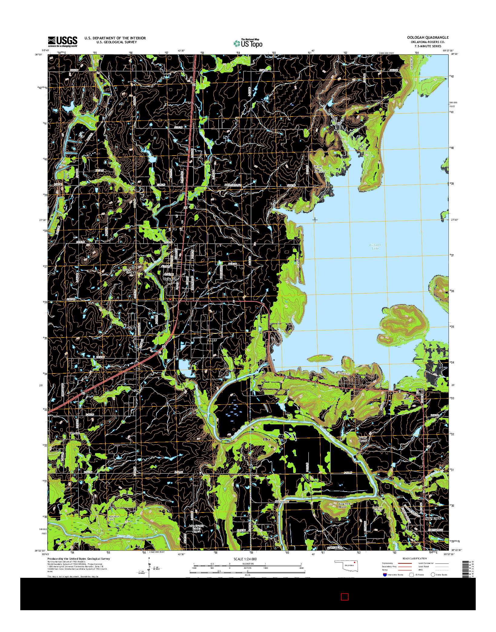 USGS US TOPO 7.5-MINUTE MAP FOR OOLOGAH, OK 2016