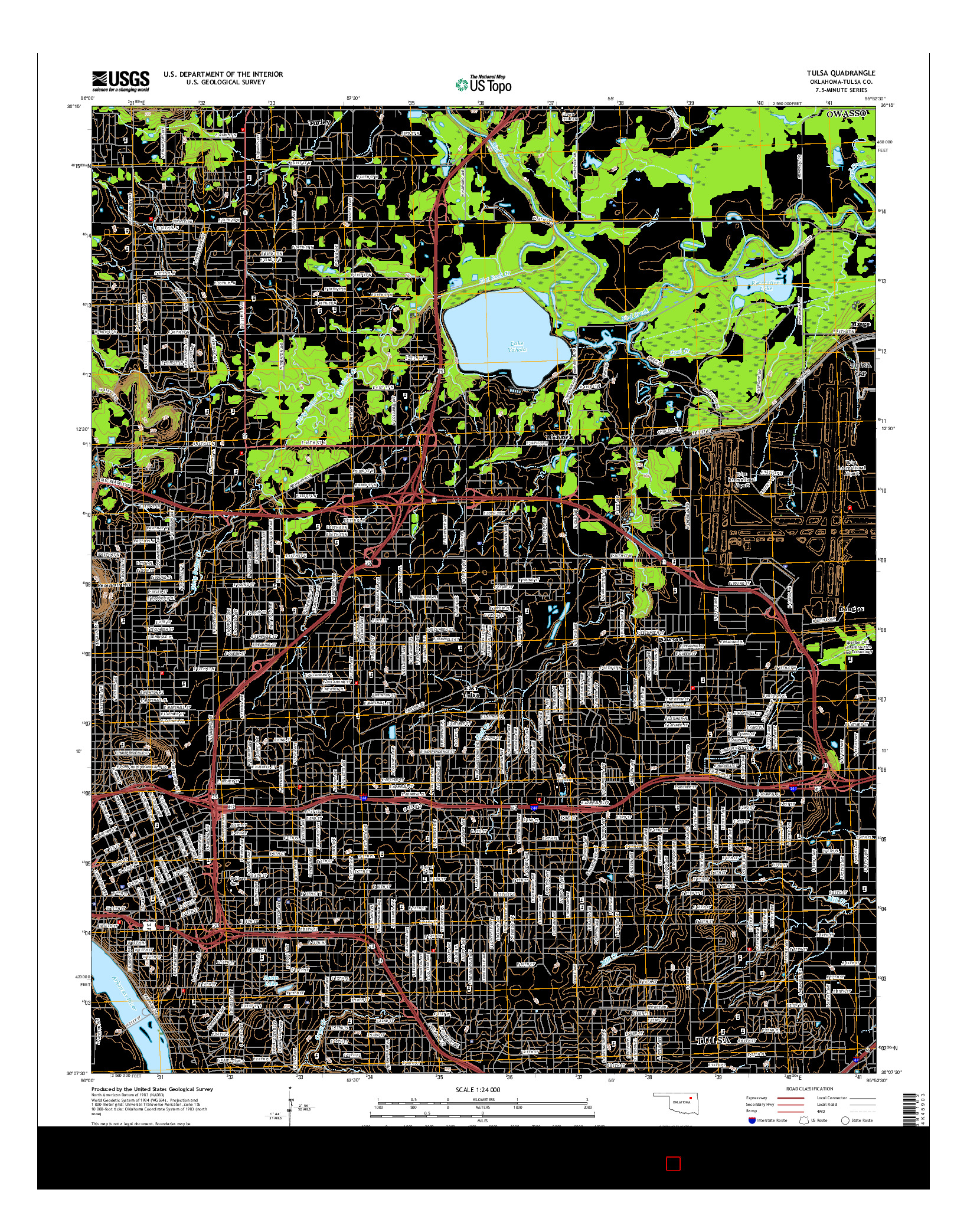 USGS US TOPO 7.5-MINUTE MAP FOR TULSA, OK 2016