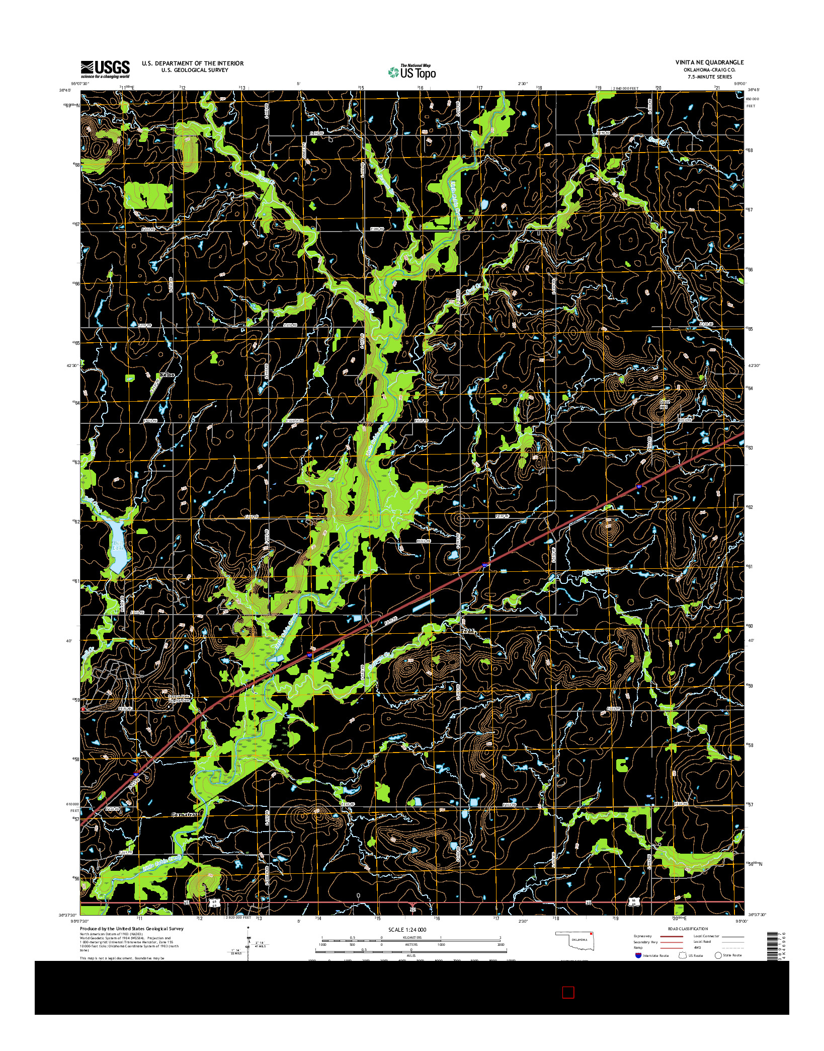 USGS US TOPO 7.5-MINUTE MAP FOR VINITA NE, OK 2016
