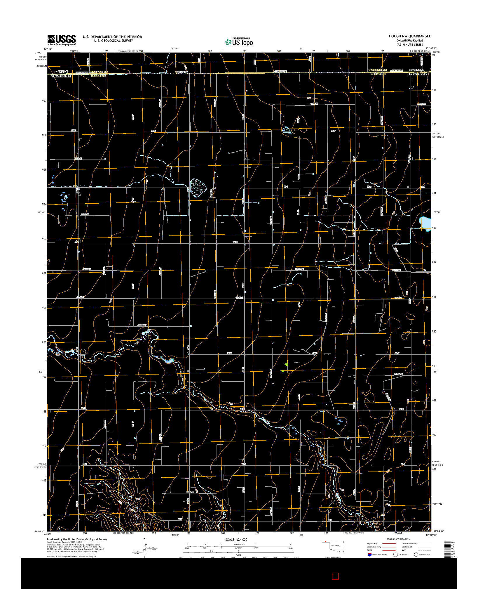 USGS US TOPO 7.5-MINUTE MAP FOR HOUGH NW, OK-KS 2016
