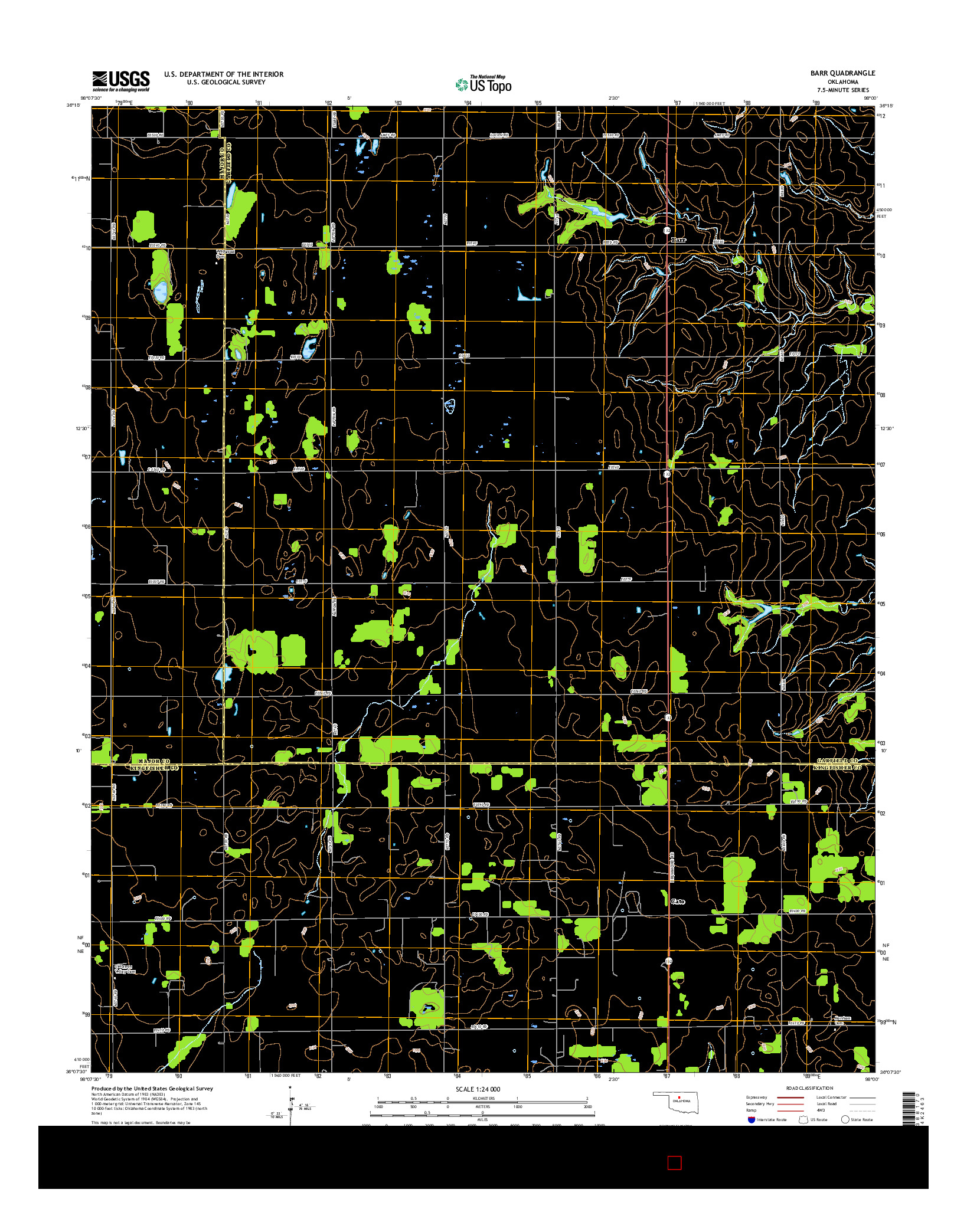 USGS US TOPO 7.5-MINUTE MAP FOR BARR, OK 2016