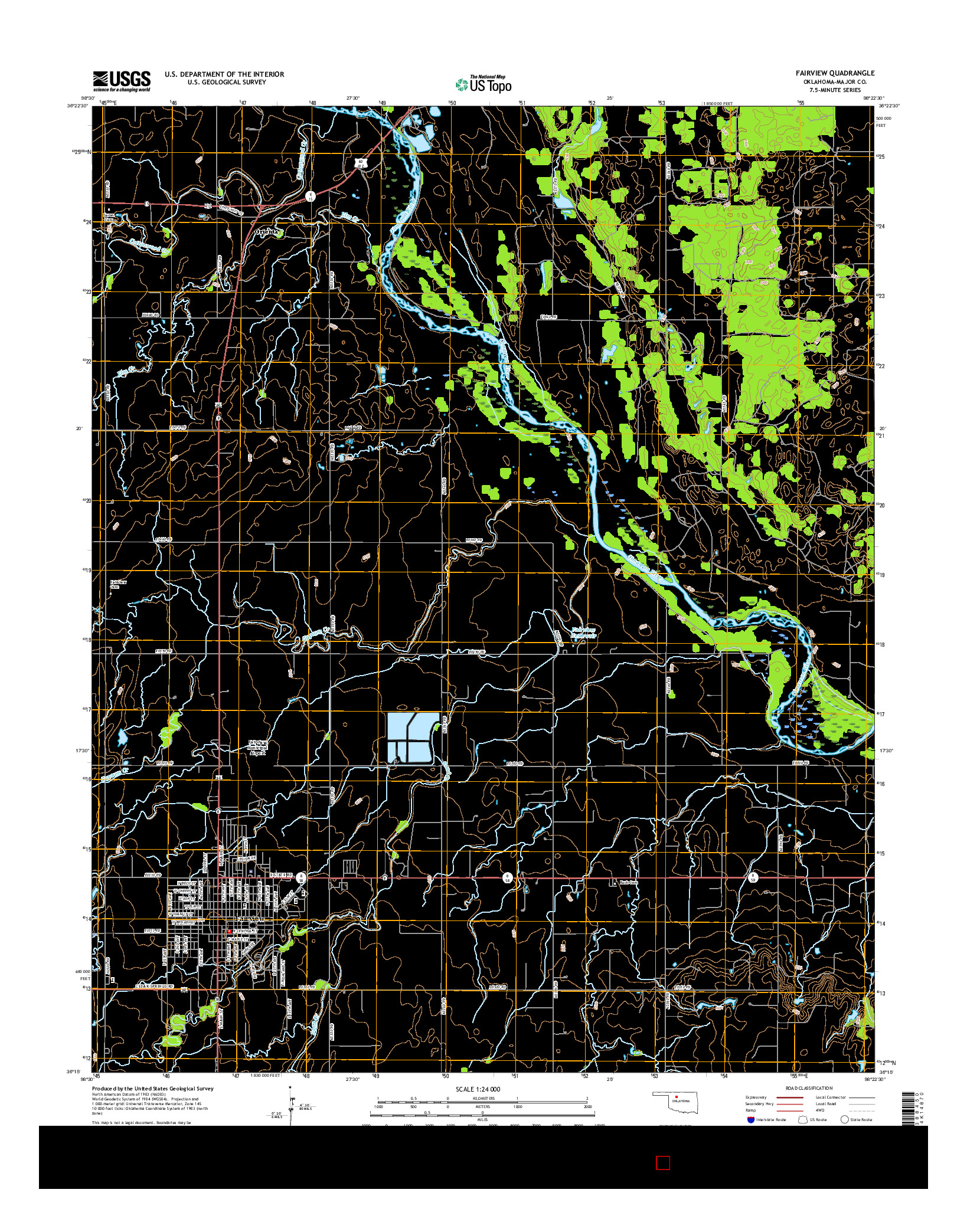 USGS US TOPO 7.5-MINUTE MAP FOR FAIRVIEW, OK 2016
