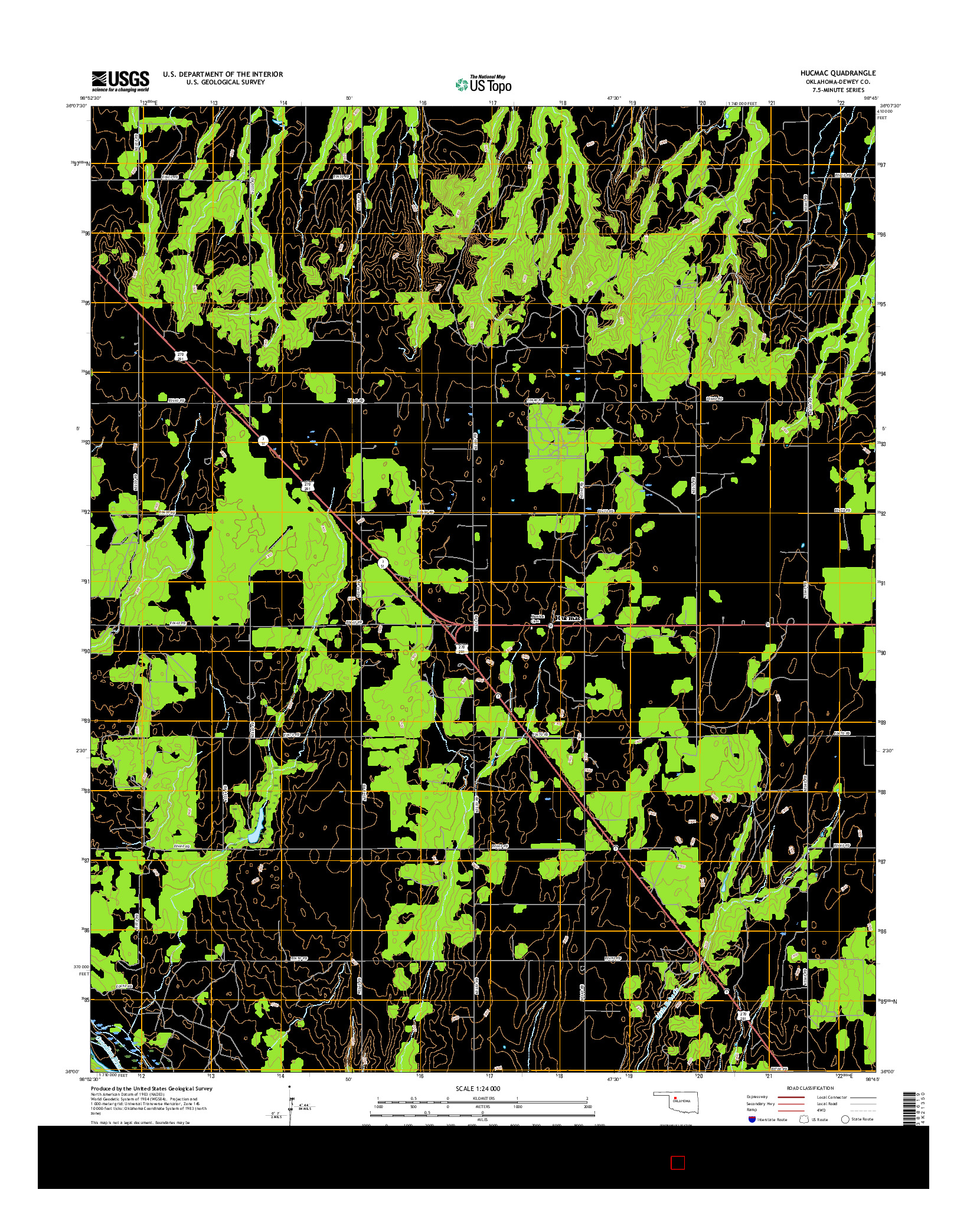 USGS US TOPO 7.5-MINUTE MAP FOR HUCMAC, OK 2016