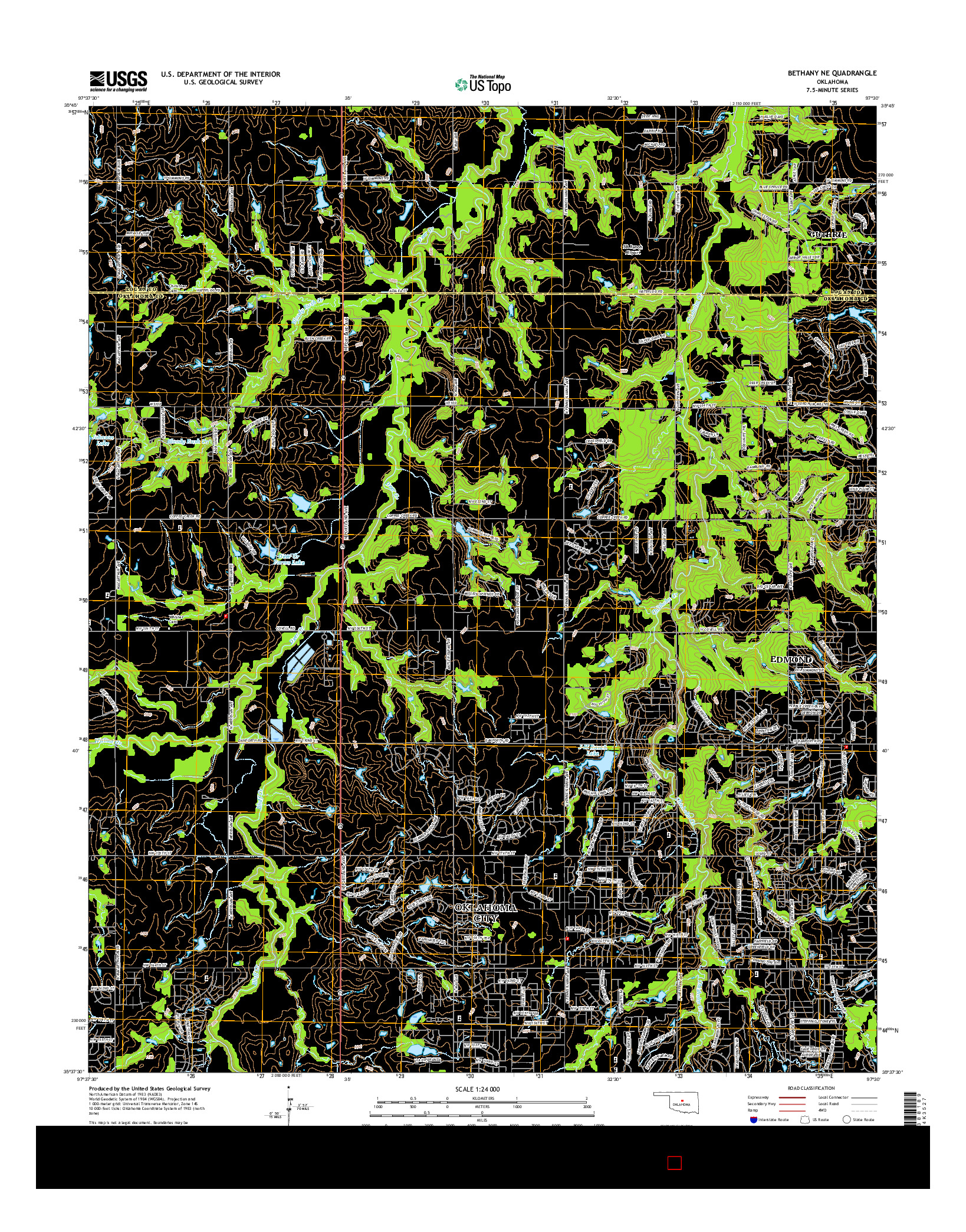 USGS US TOPO 7.5-MINUTE MAP FOR BETHANY NE, OK 2016