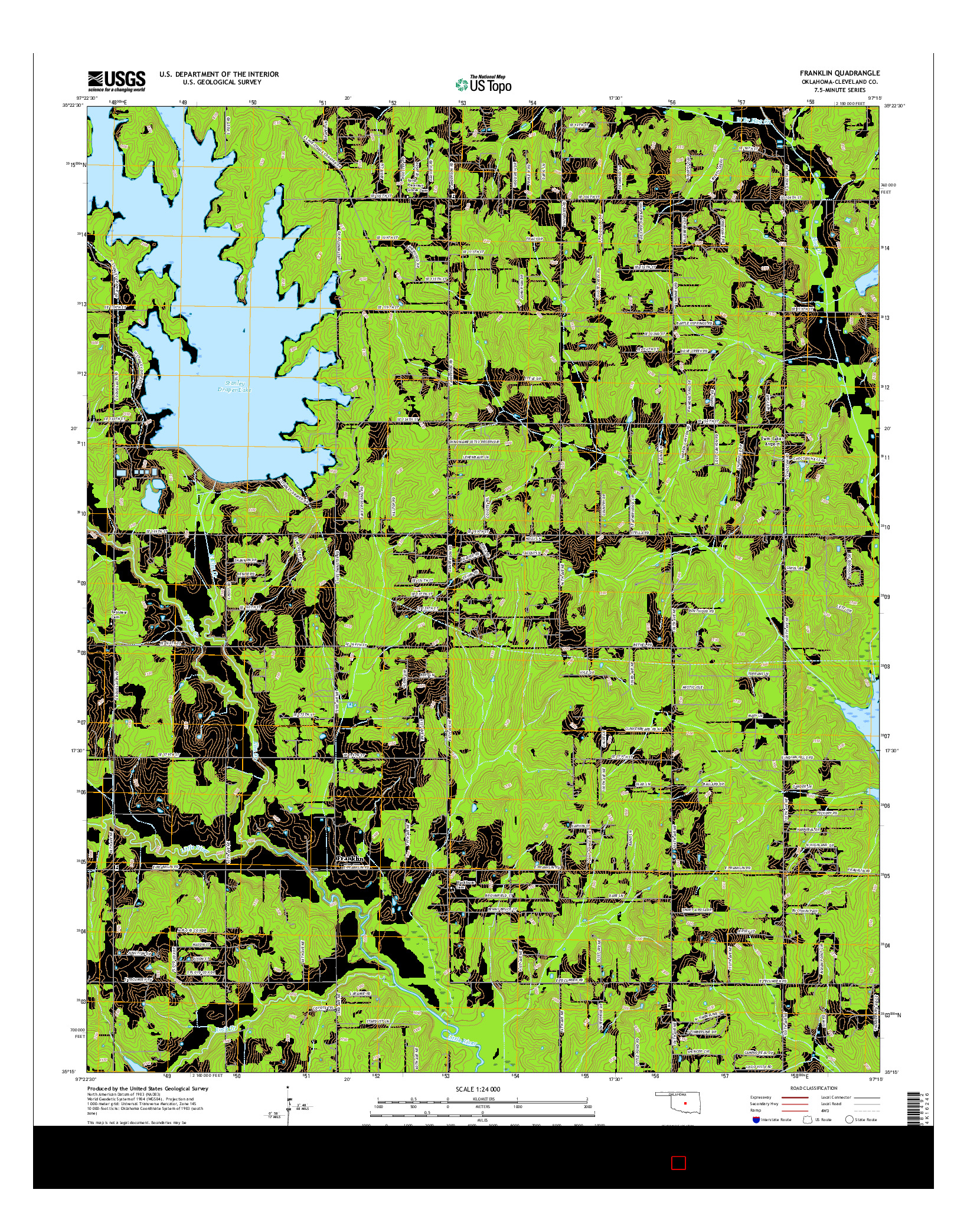 USGS US TOPO 7.5-MINUTE MAP FOR FRANKLIN, OK 2016