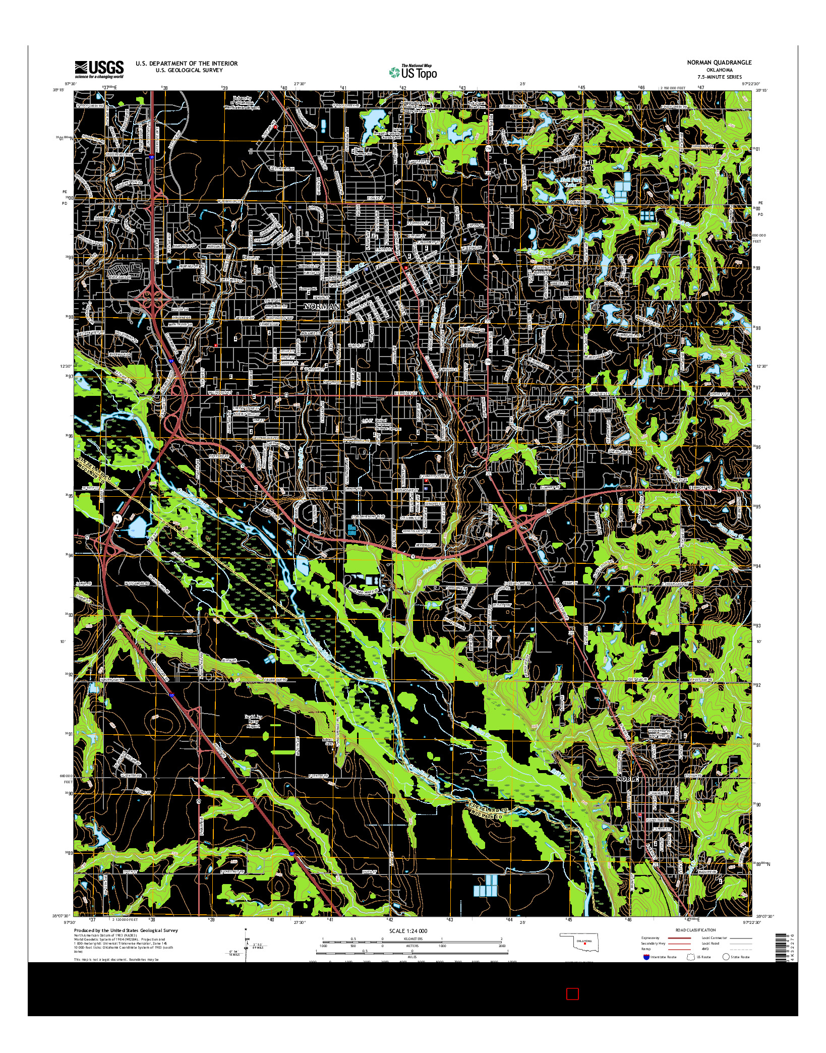 USGS US TOPO 7.5-MINUTE MAP FOR NORMAN, OK 2016