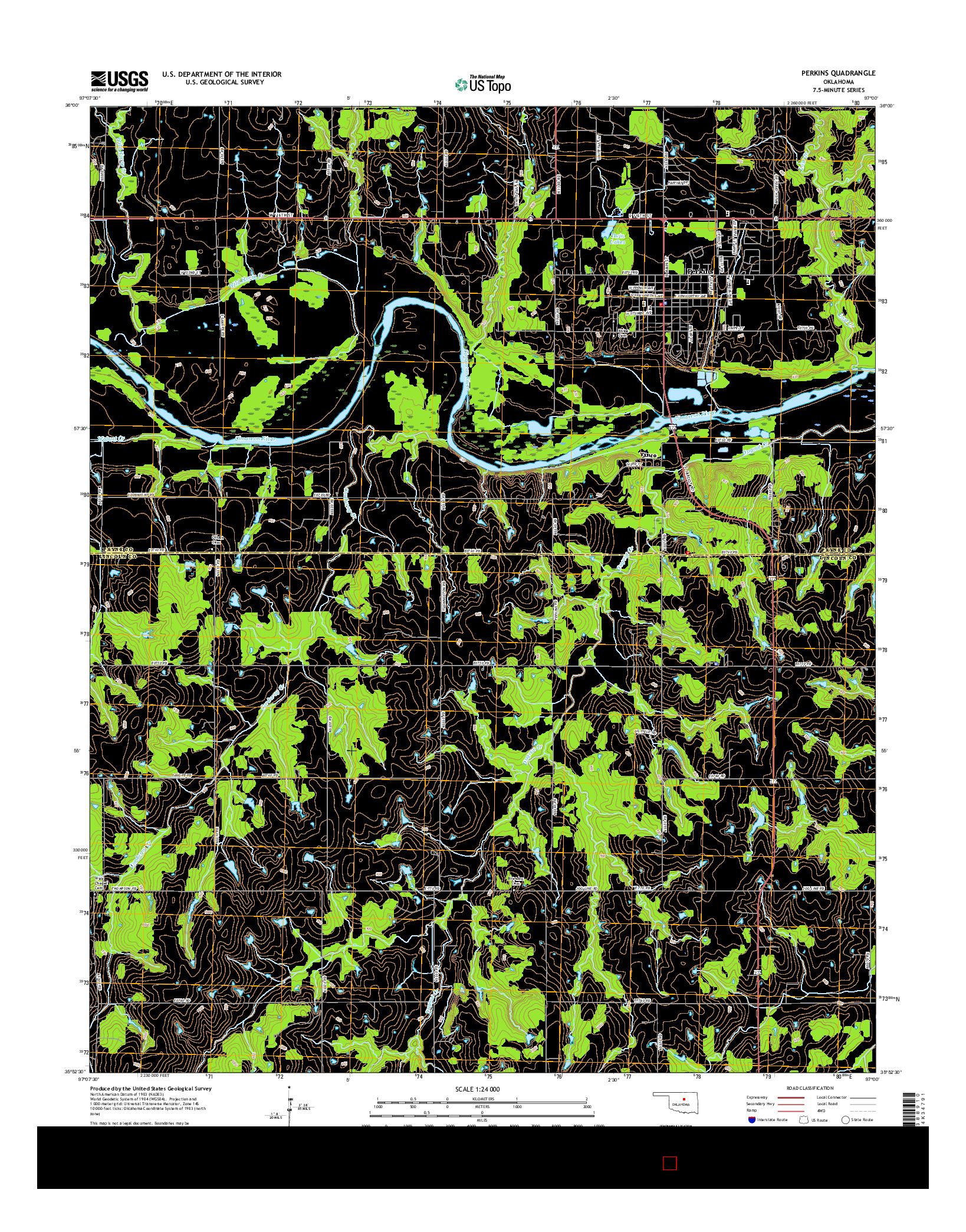 USGS US TOPO 7.5-MINUTE MAP FOR PERKINS, OK 2016