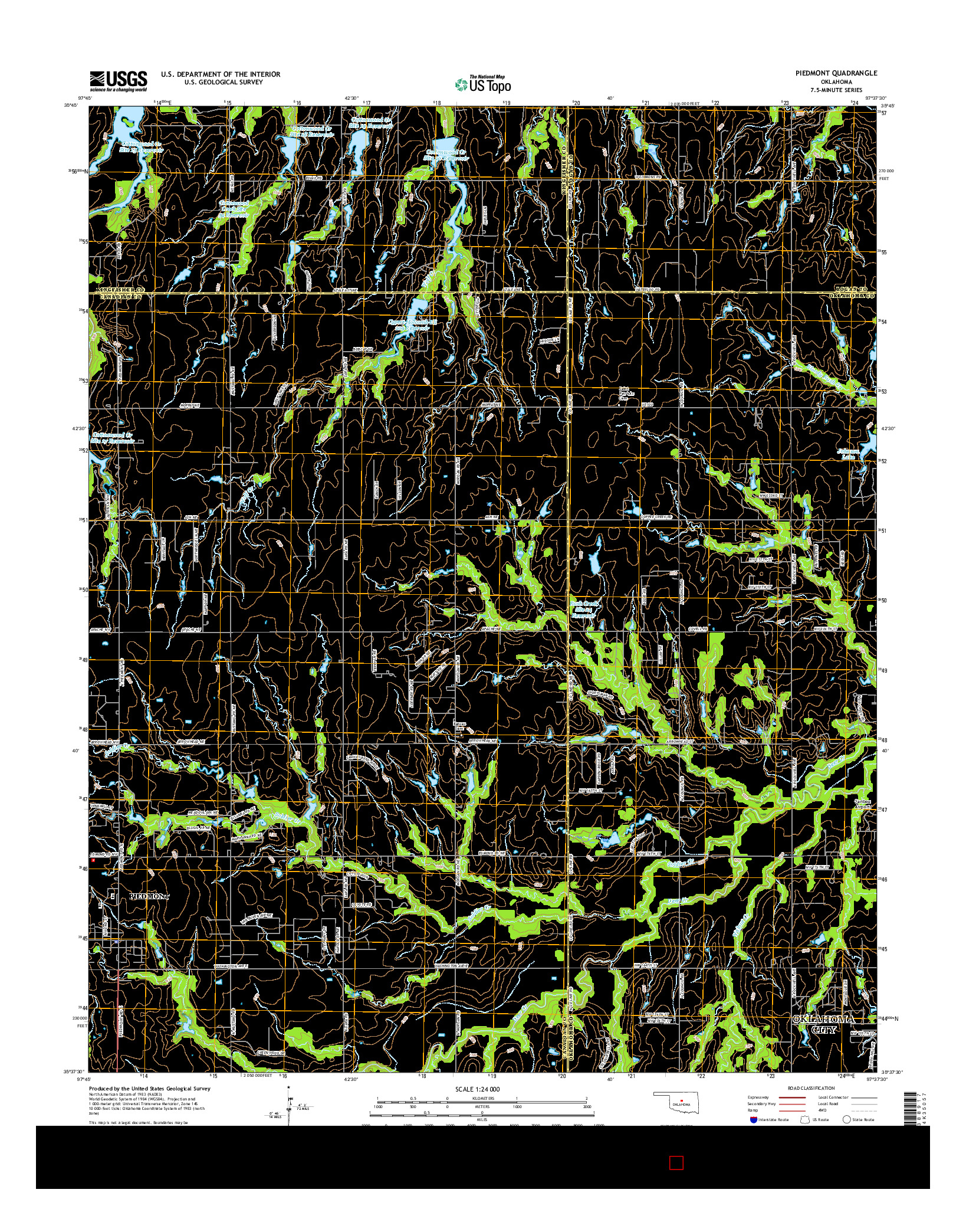 USGS US TOPO 7.5-MINUTE MAP FOR PIEDMONT, OK 2016