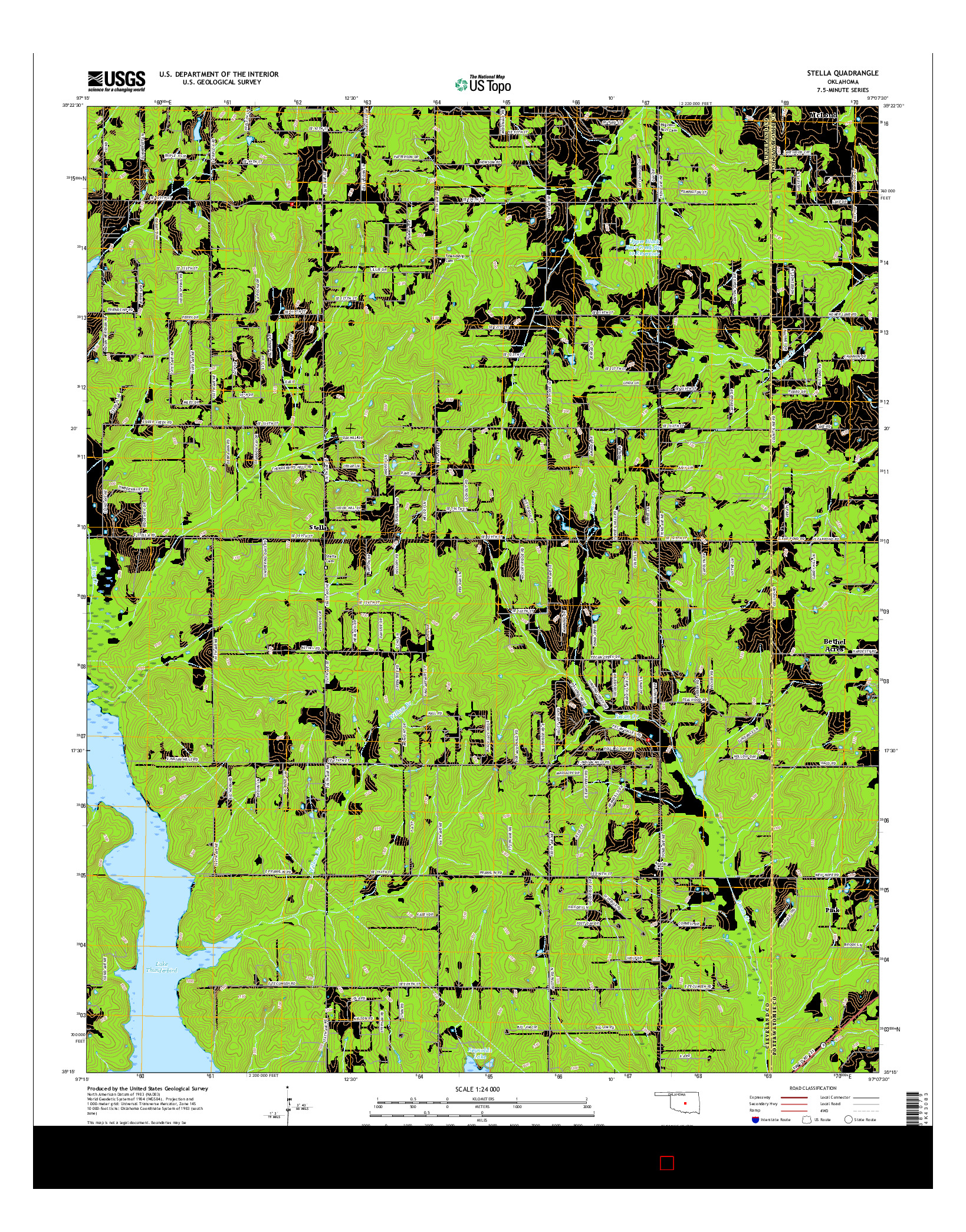 USGS US TOPO 7.5-MINUTE MAP FOR STELLA, OK 2016