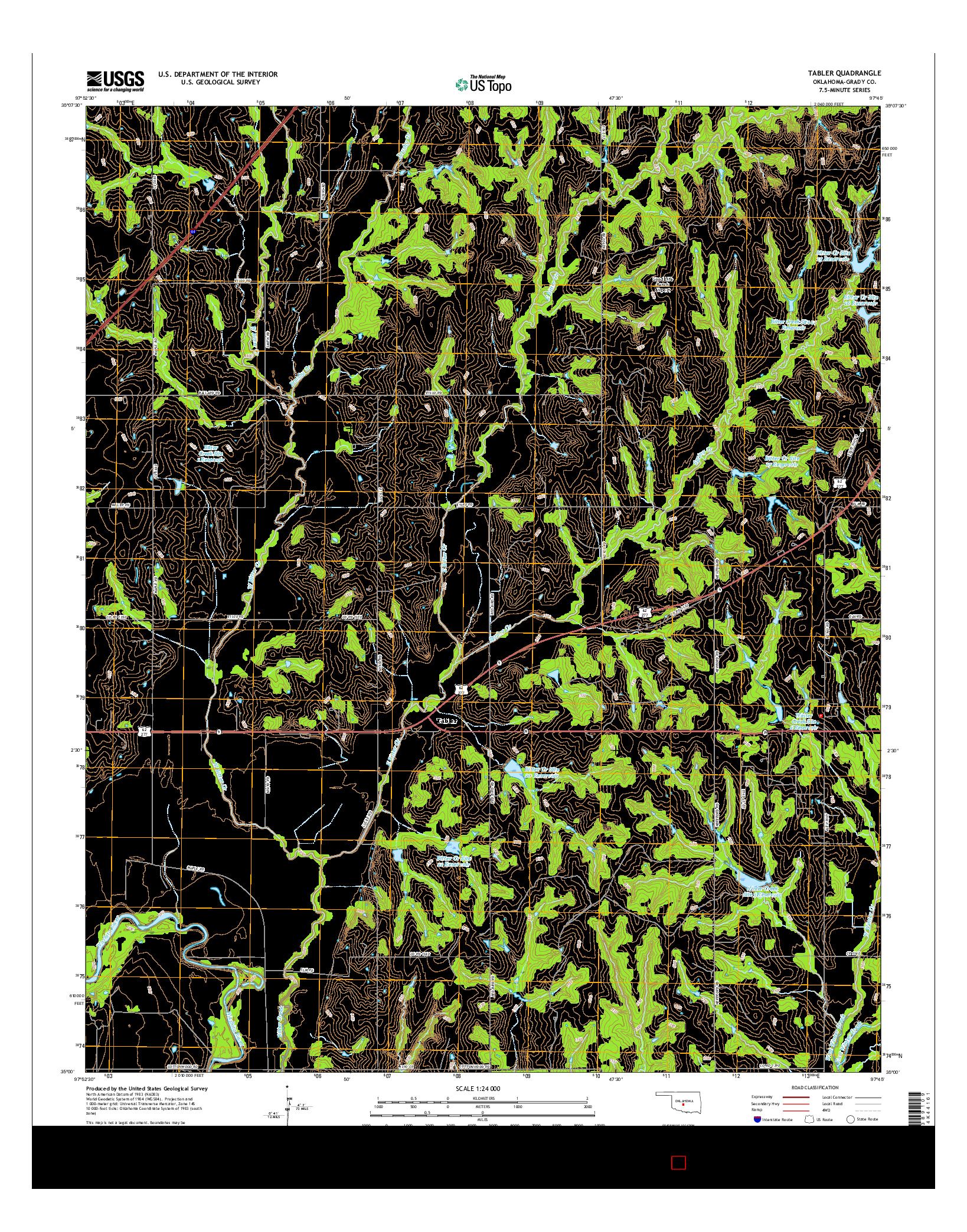 USGS US TOPO 7.5-MINUTE MAP FOR TABLER, OK 2016