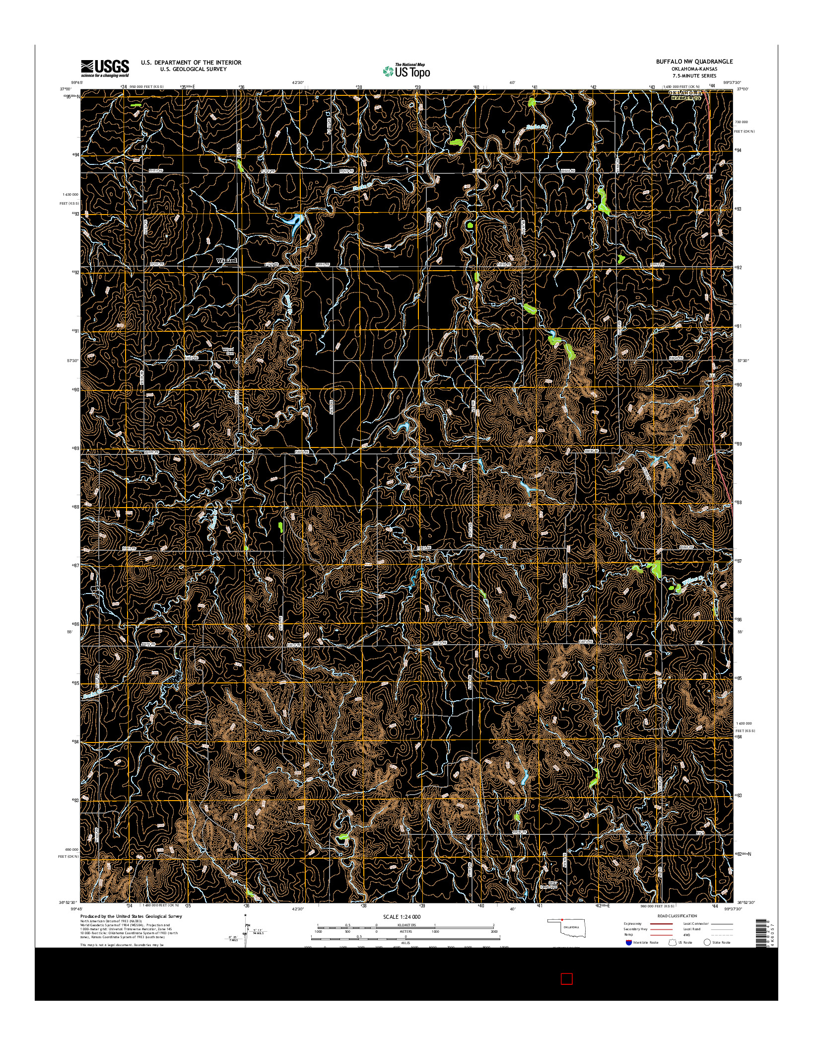 USGS US TOPO 7.5-MINUTE MAP FOR BUFFALO NW, OK-KS 2016