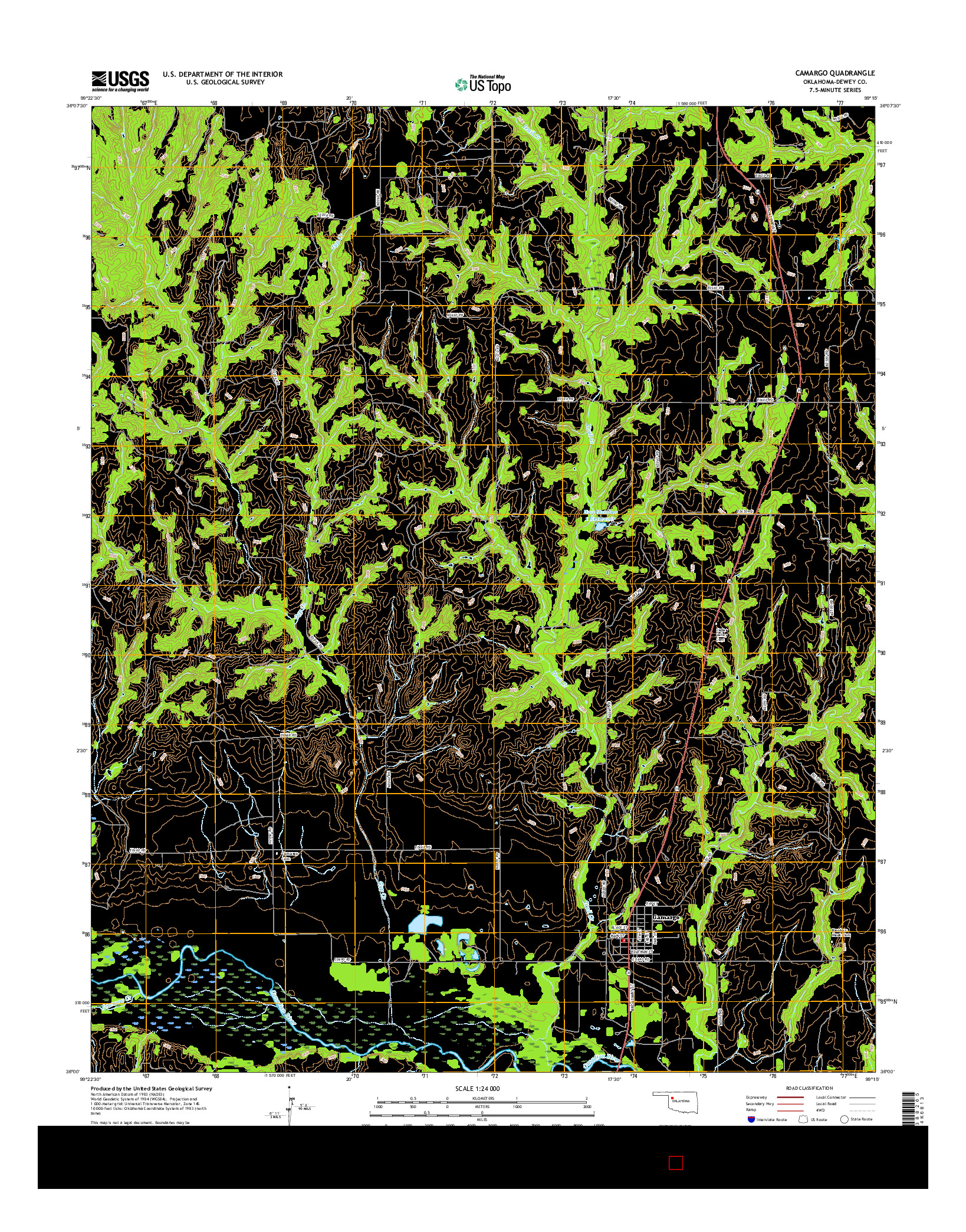USGS US TOPO 7.5-MINUTE MAP FOR CAMARGO, OK 2016